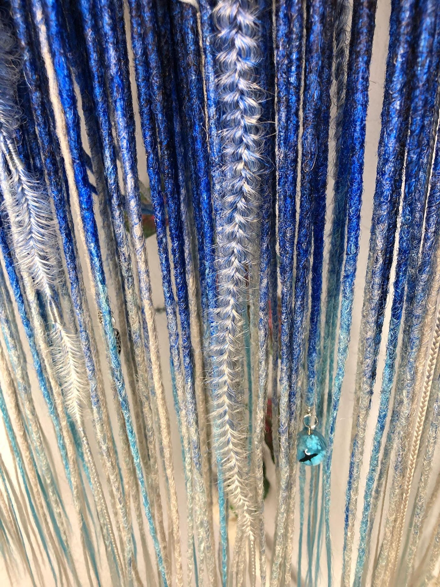 Winter Black Dark Blue Gray Ombre Dreads | Platinum Blonde Dreadlocks