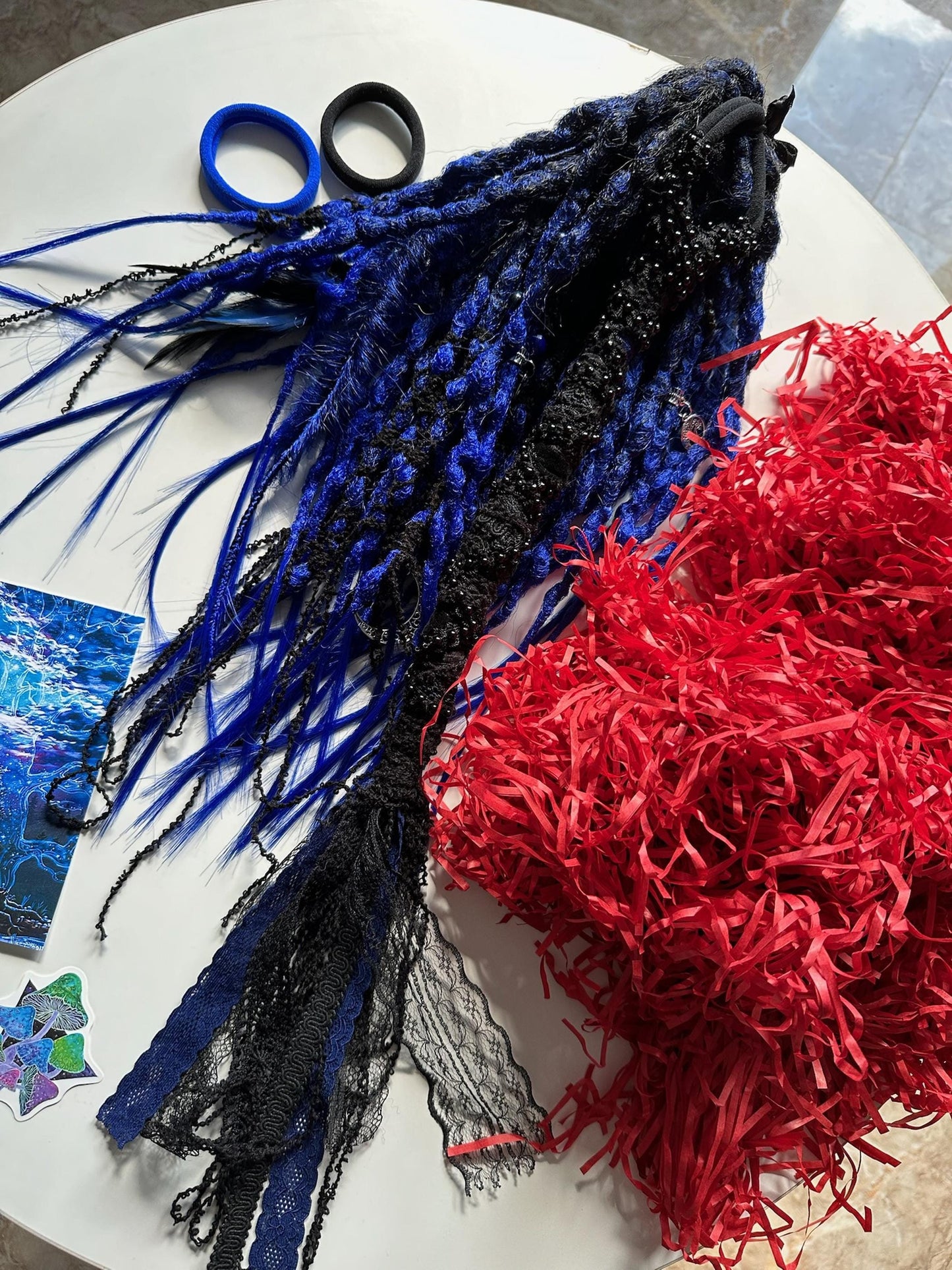 Blue Black Ombre Night Witch Dreadlocks Set