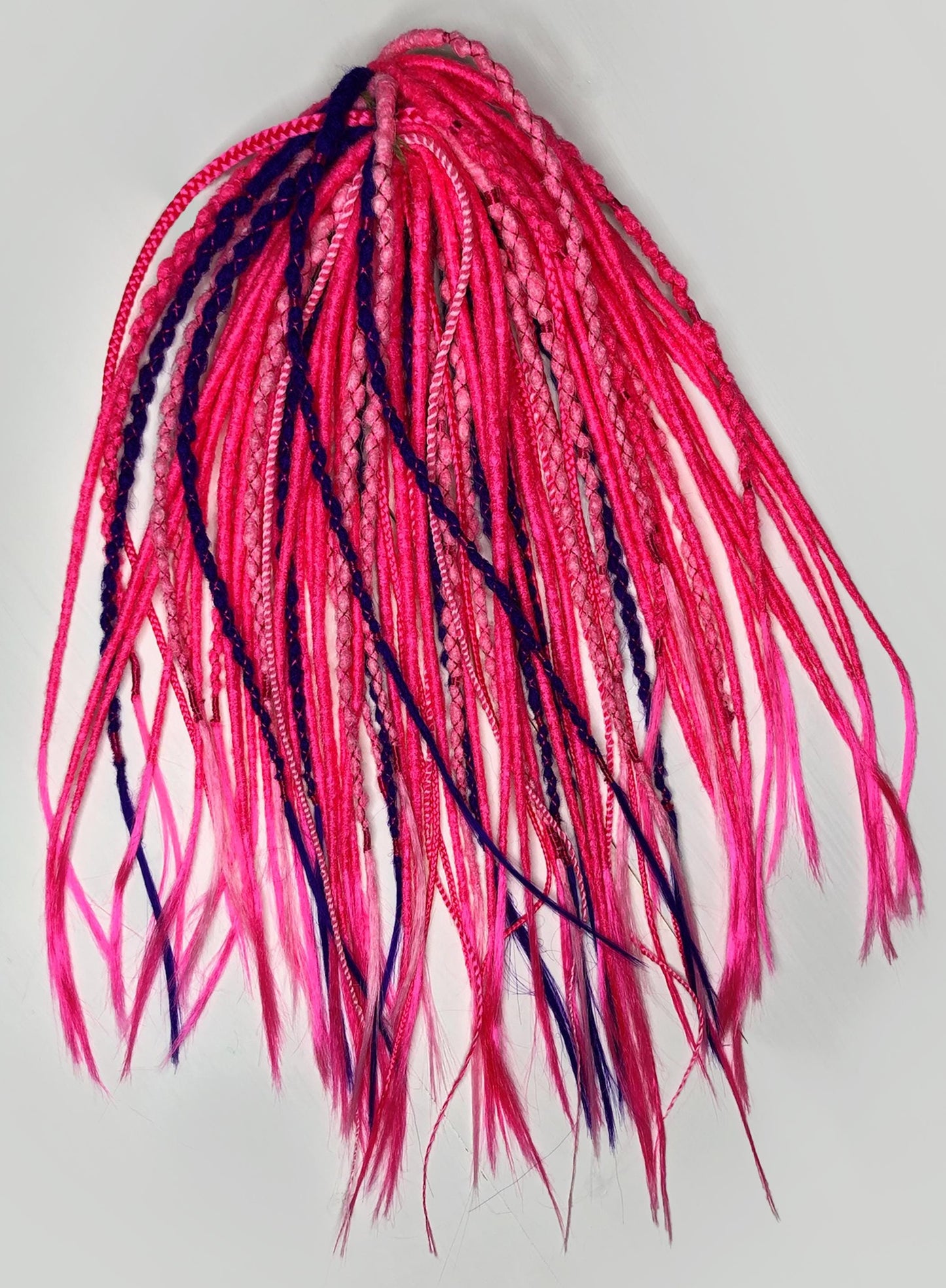 Pink UV Glow Dreadlocks Set