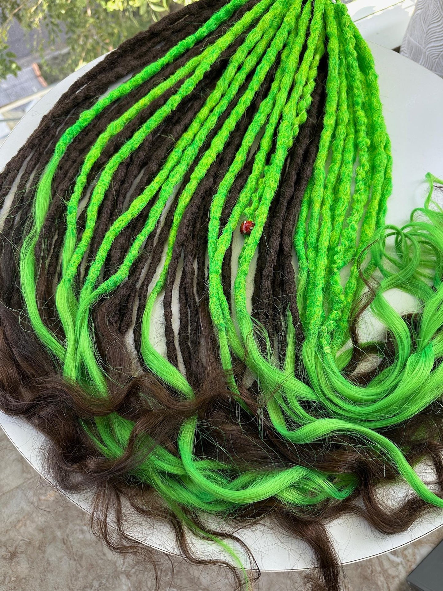 Dreadlocks with Human Hair Tips | Synthetic Dreads with Dyed Human Hair Ends