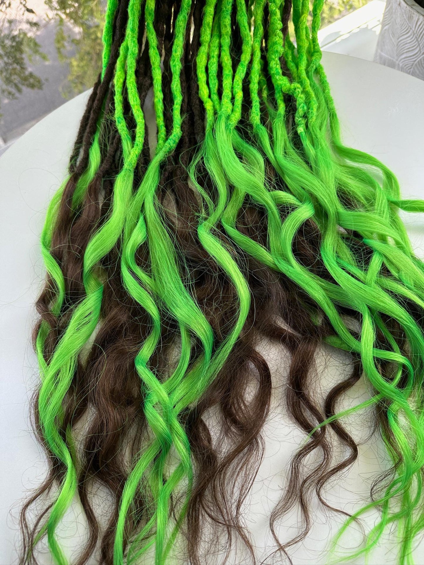 Dreadlocks with Human Hair Tips | Synthetic Dreads with Dyed Human Hair Ends