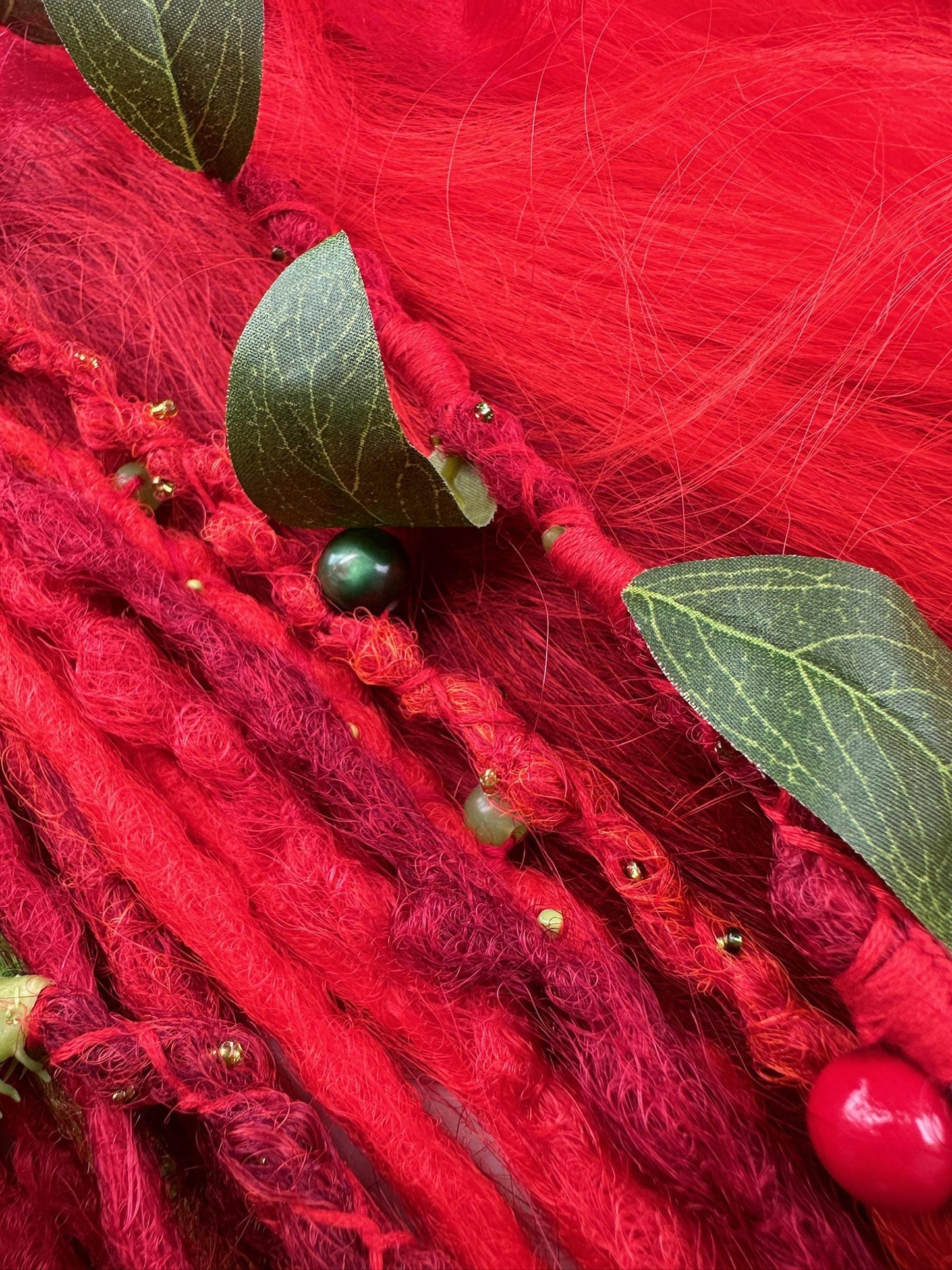 Poison Ivy Dreadlocks Set | Red & Neon Green Boho Dreads