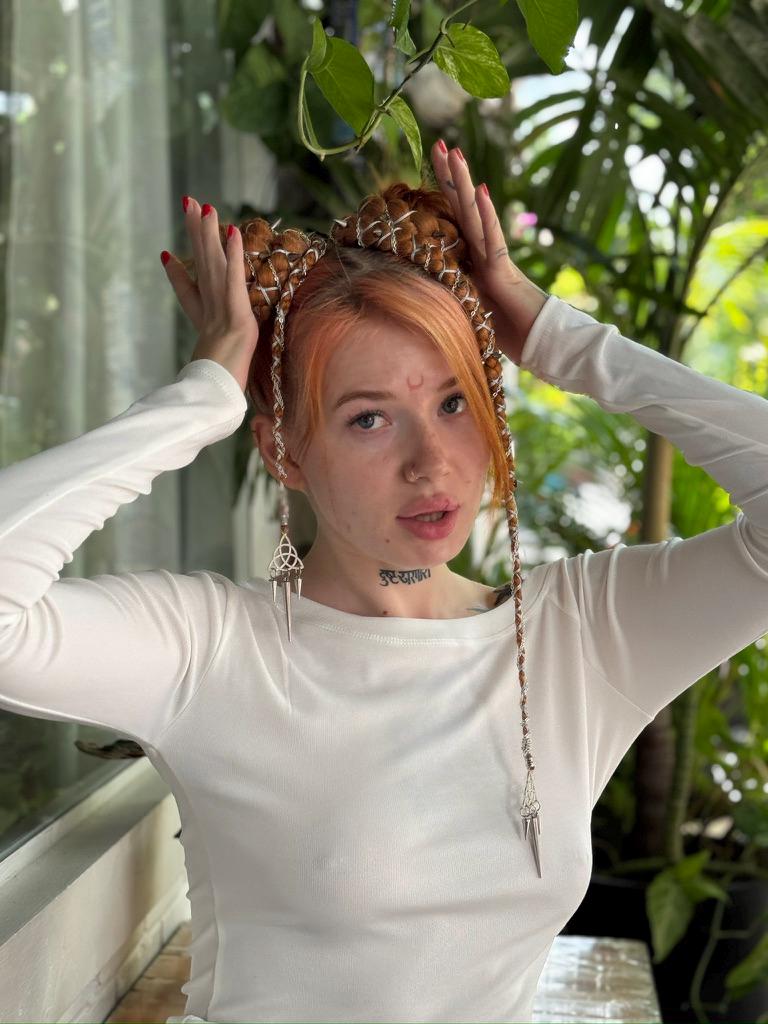 Clip-In Braided Hair Extensions with Boho Leaves or Punk Chains