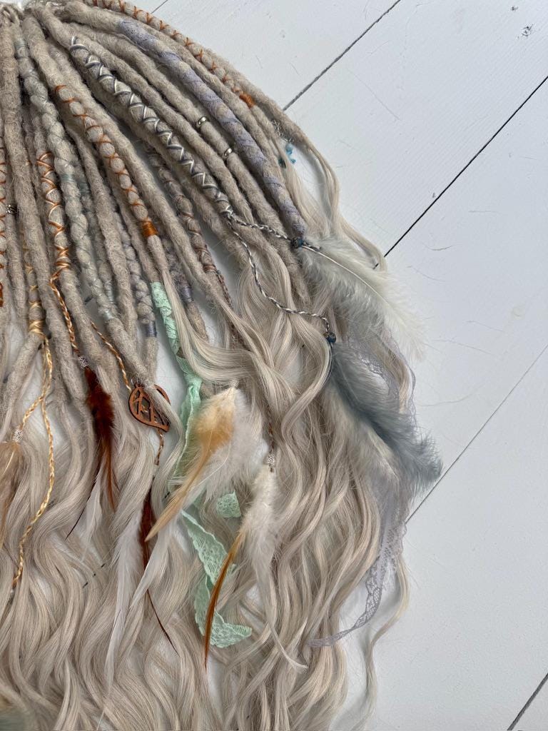 Ice Forest Dreadlock Set with Ash Blonde Dreads