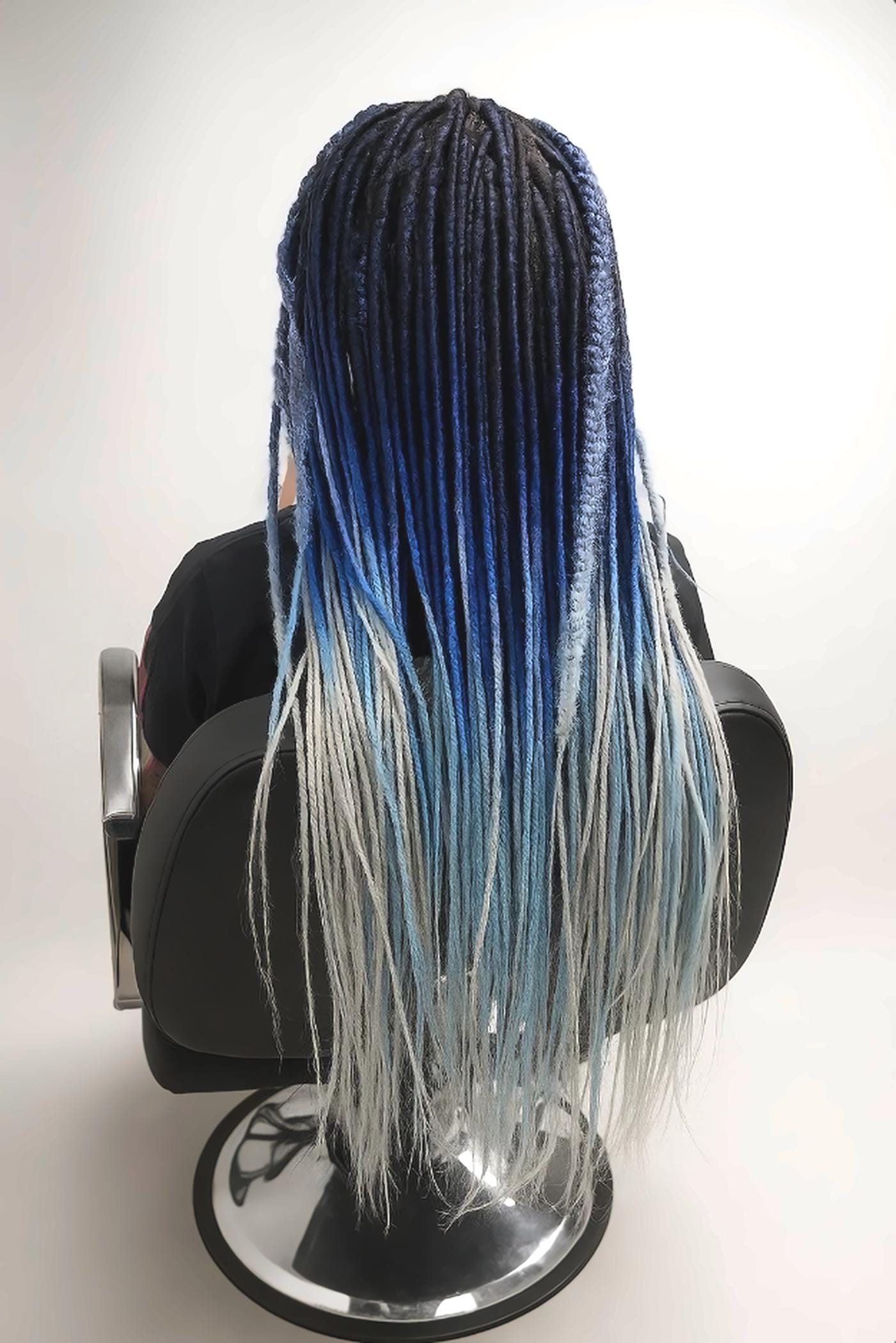 Winter Black Dark Blue Gray Ombre Dreads | Platinum Blonde Dreadlocks