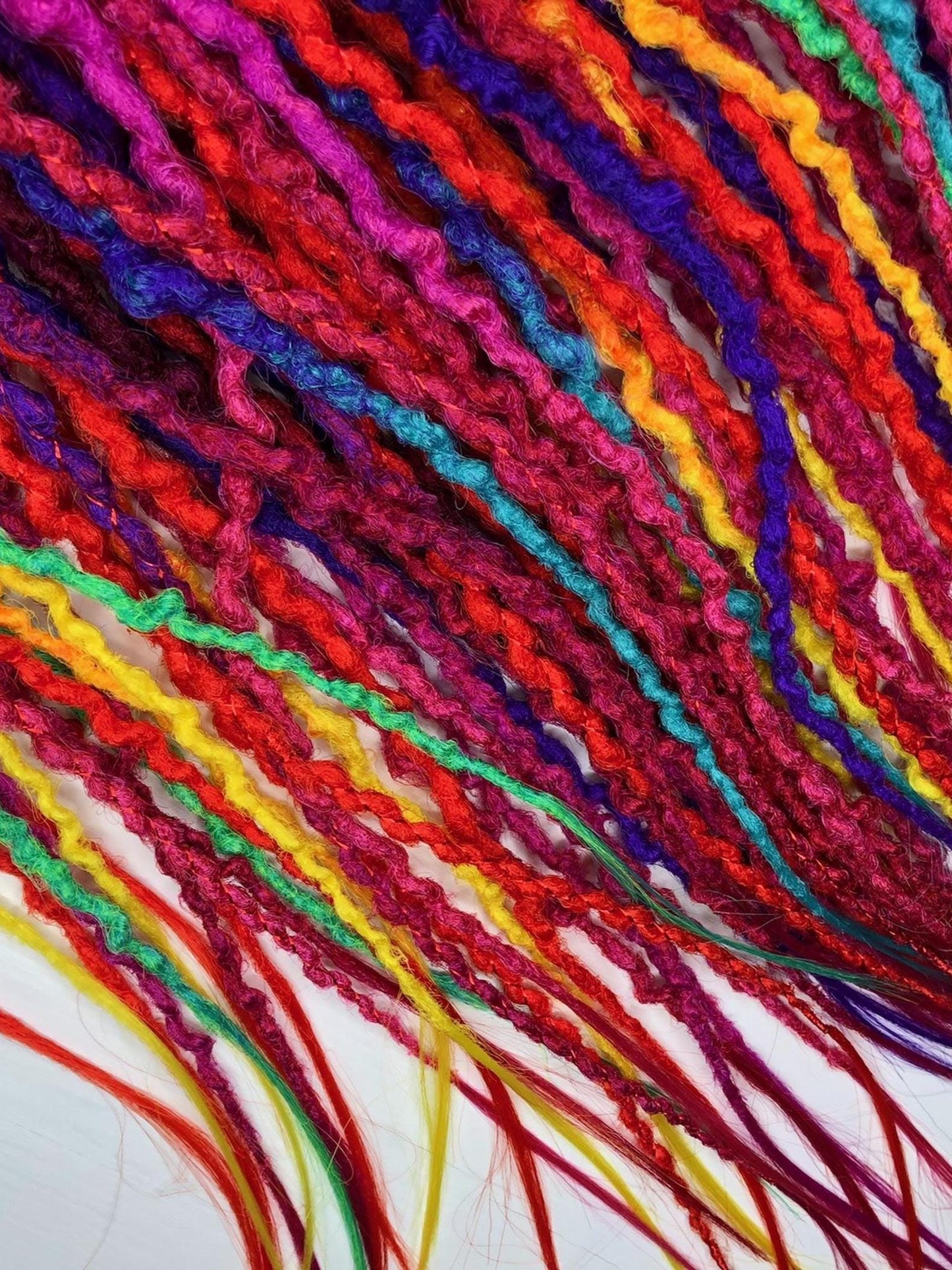 Rainbow Ombre Dreads Red Yellow Green | Curly Synthetic SE DE Dreadlocks Set