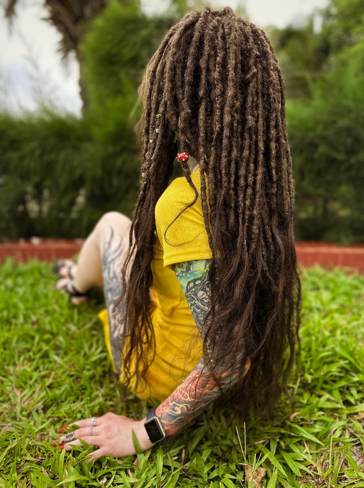 Dreadlocks with Human Hair Tips | Synthetic Dreads with Dyed Human Hair Ends