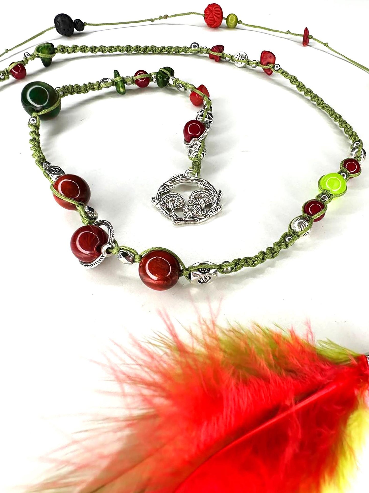 Poison Ivy Dreadlocks Set | Red & Neon Green Boho Dreads