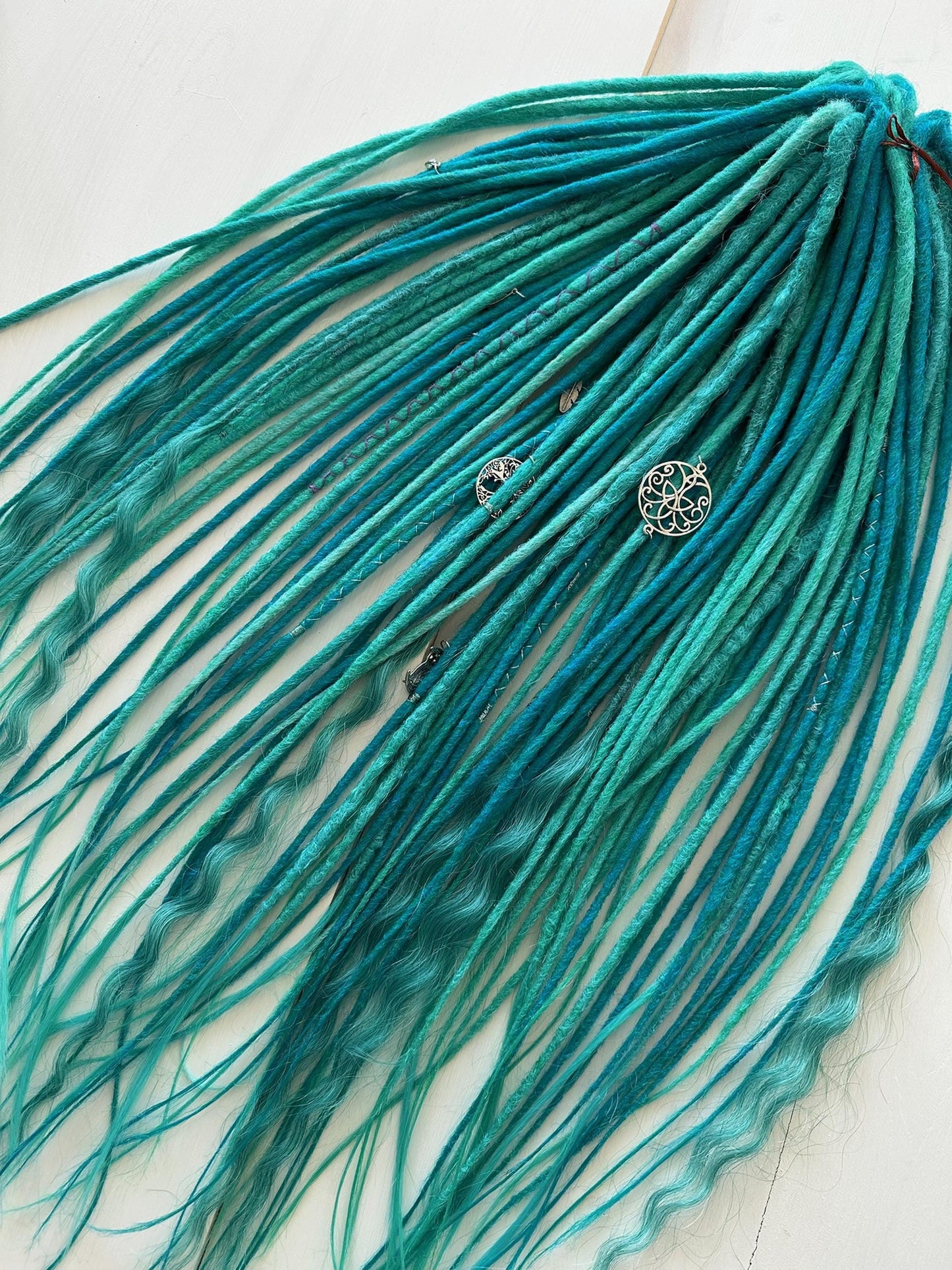 Mystic Teal Elven Dreadlocks Set – Turquoise DE|SE Dreads