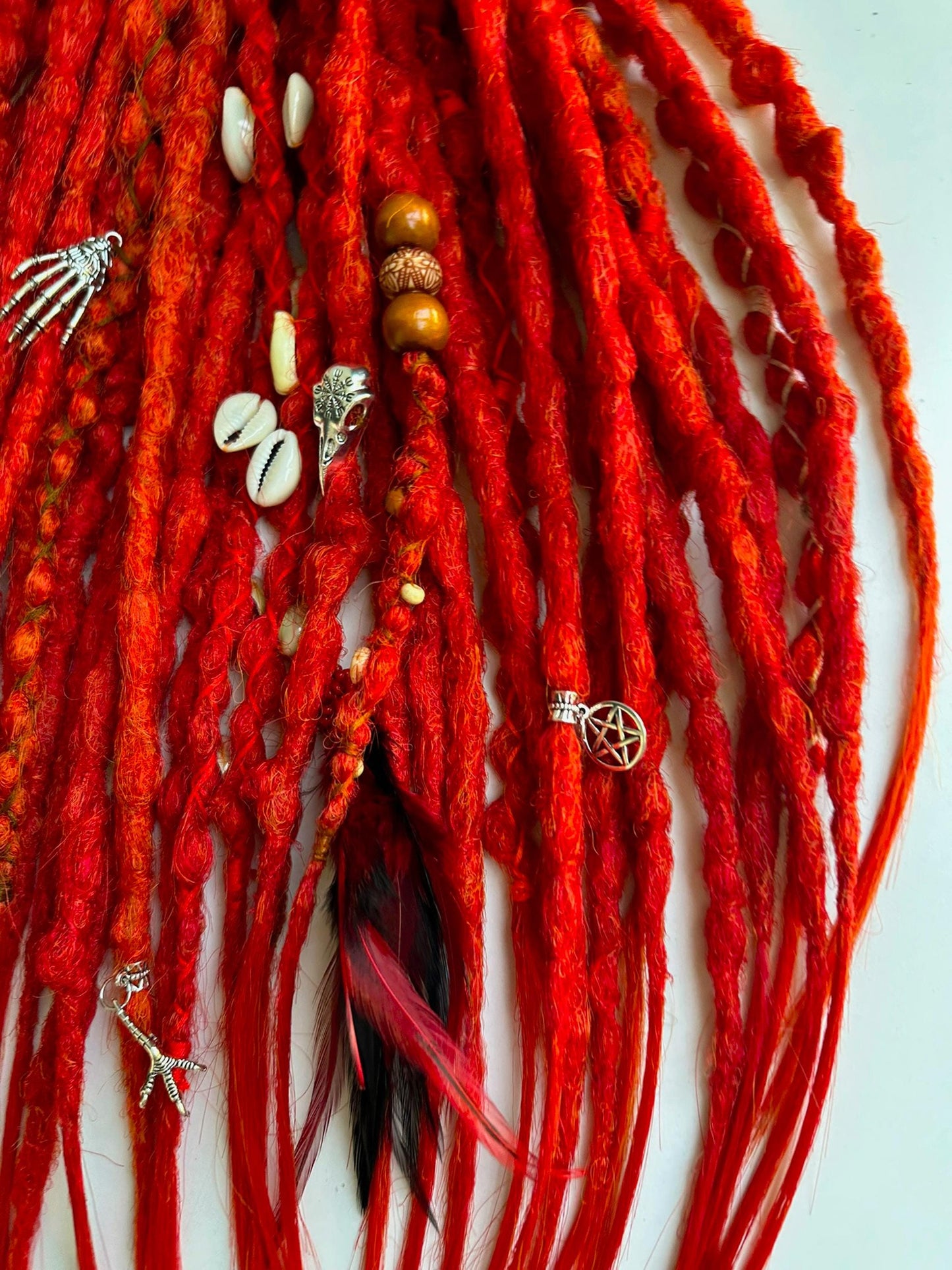 Red Boho Shamanic Dreadlocks