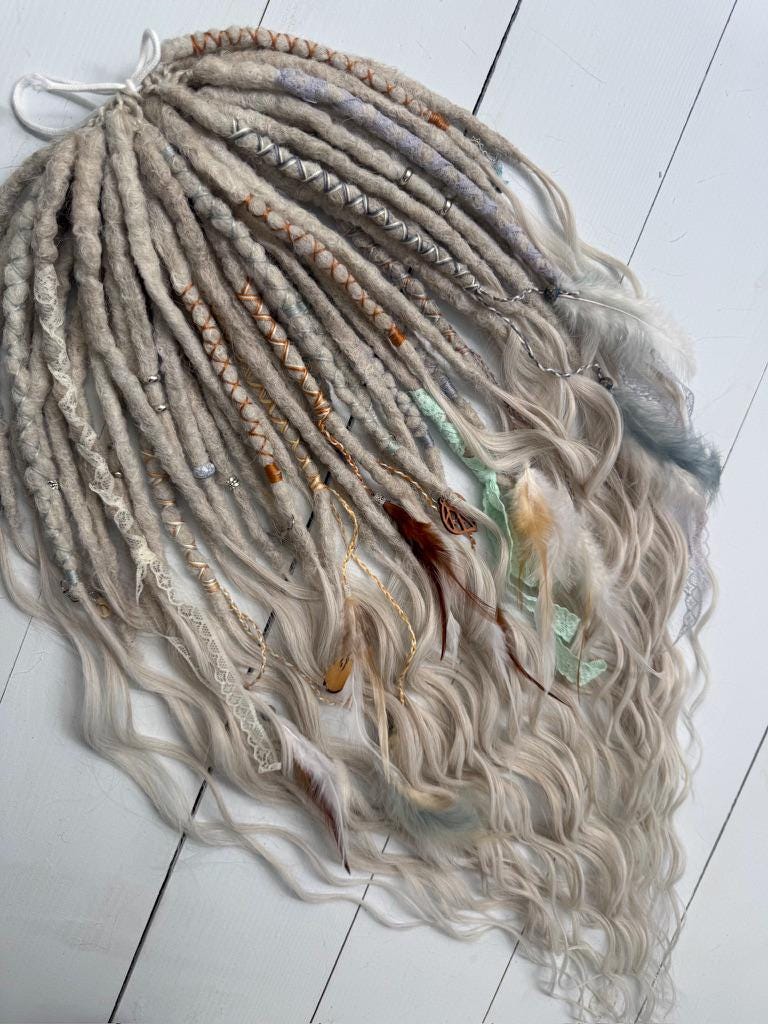 Ice Forest Dreadlock Set with Ash Blonde Dreads