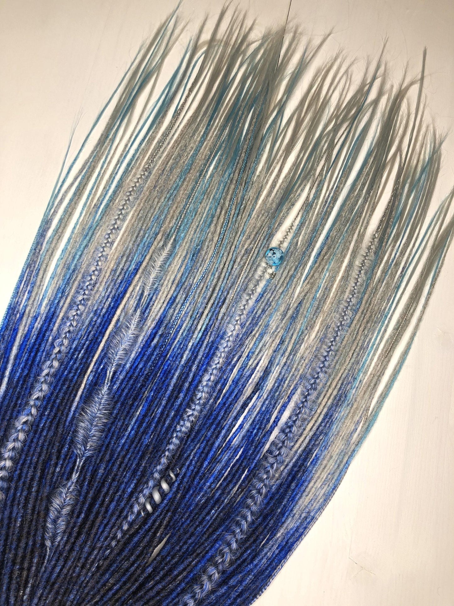 Winter Black Dark Blue Gray Ombre Dreads | Platinum Blonde Dreadlocks