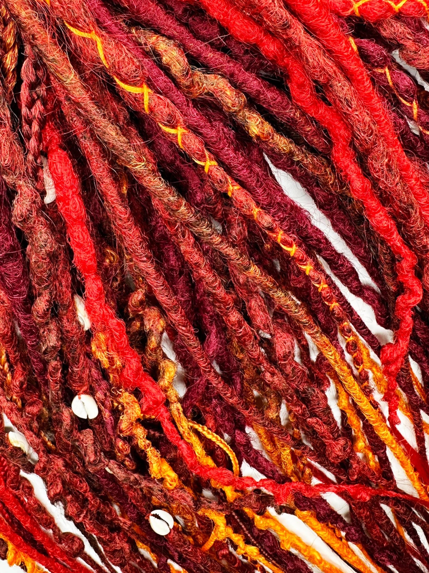 Boho Red Orange Burgundy Blonde Dreads Set