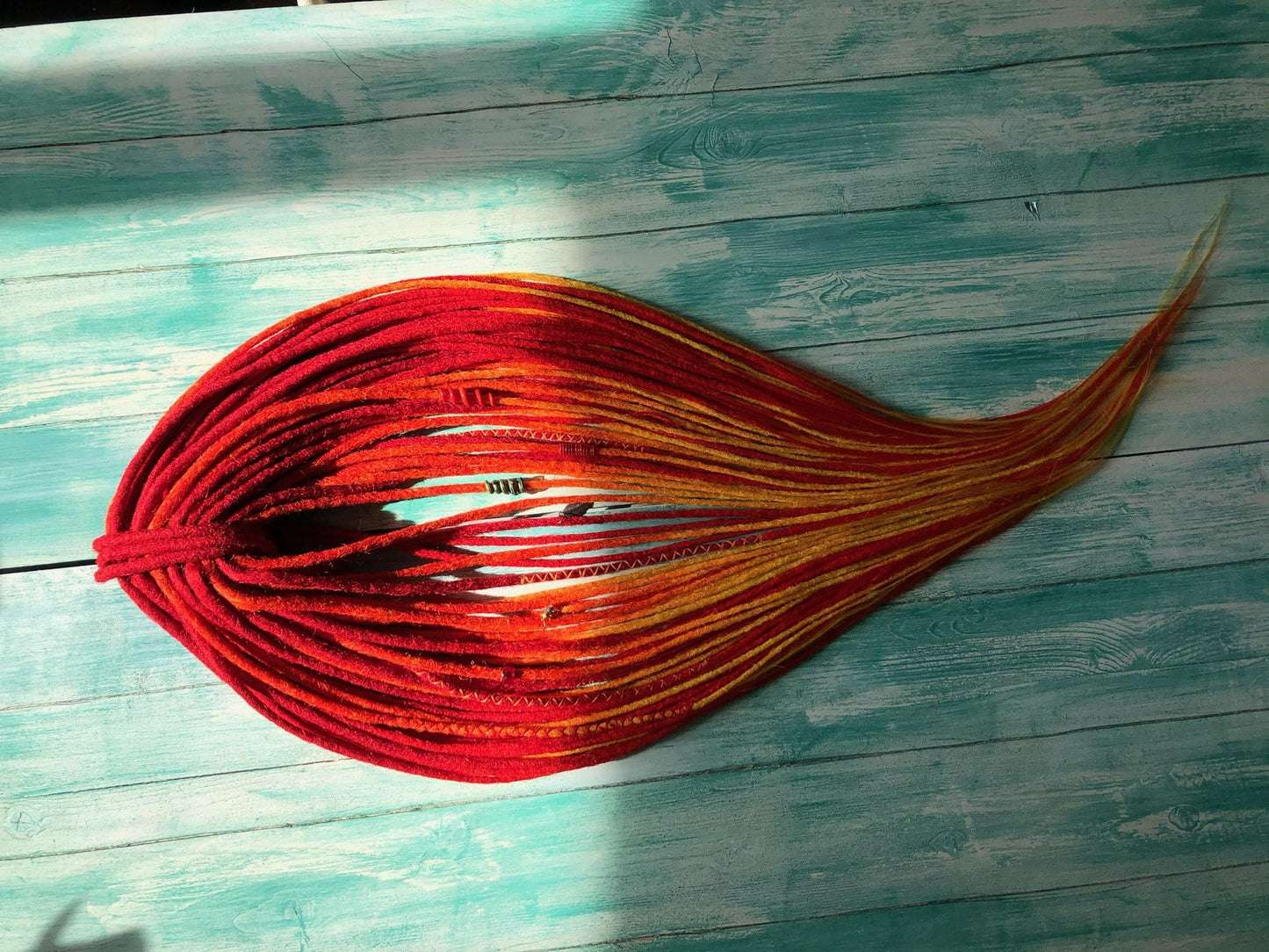 Red Orange Yellow Dreads - Fire Ombre Dreadlocks Set