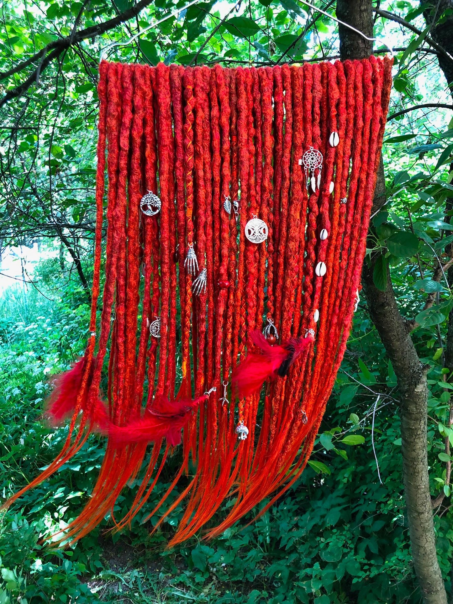 Red Boho Shamanic Dreadlocks