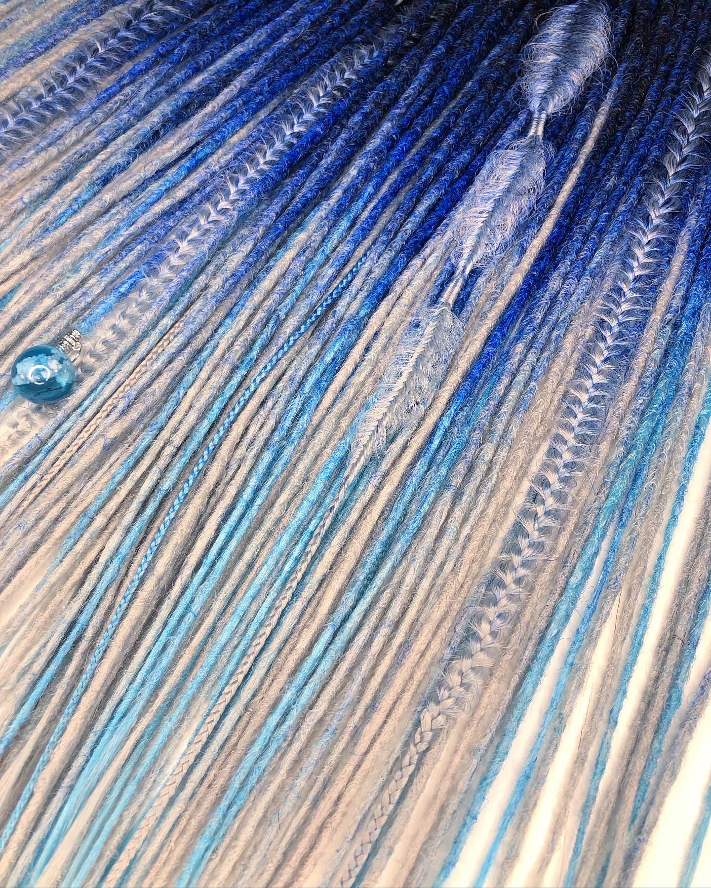 Winter Black Dark Blue Gray Ombre Dreads | Platinum Blonde Dreadlocks