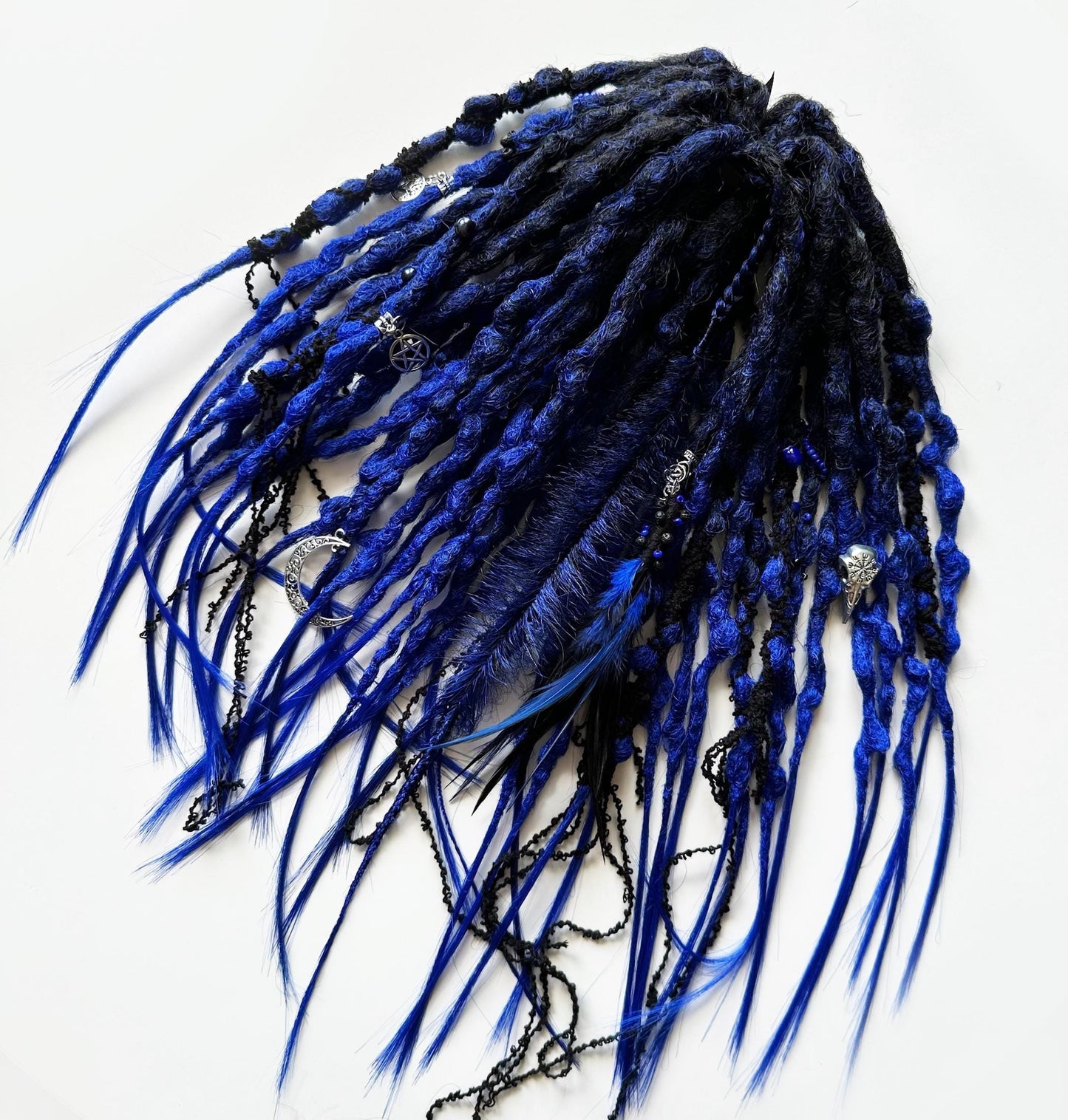 Blue Black Ombre Night Witch Dreadlocks Set