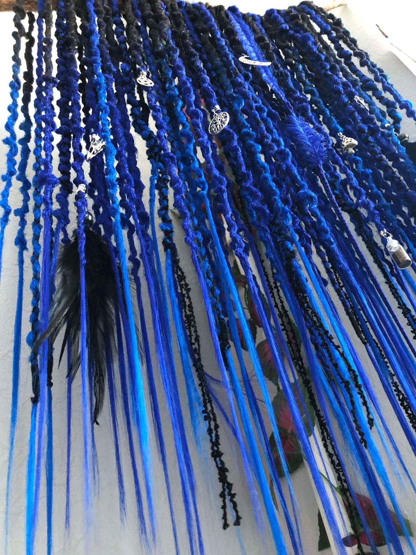 Blue Black Ombre Night Witch Dreadlocks Set