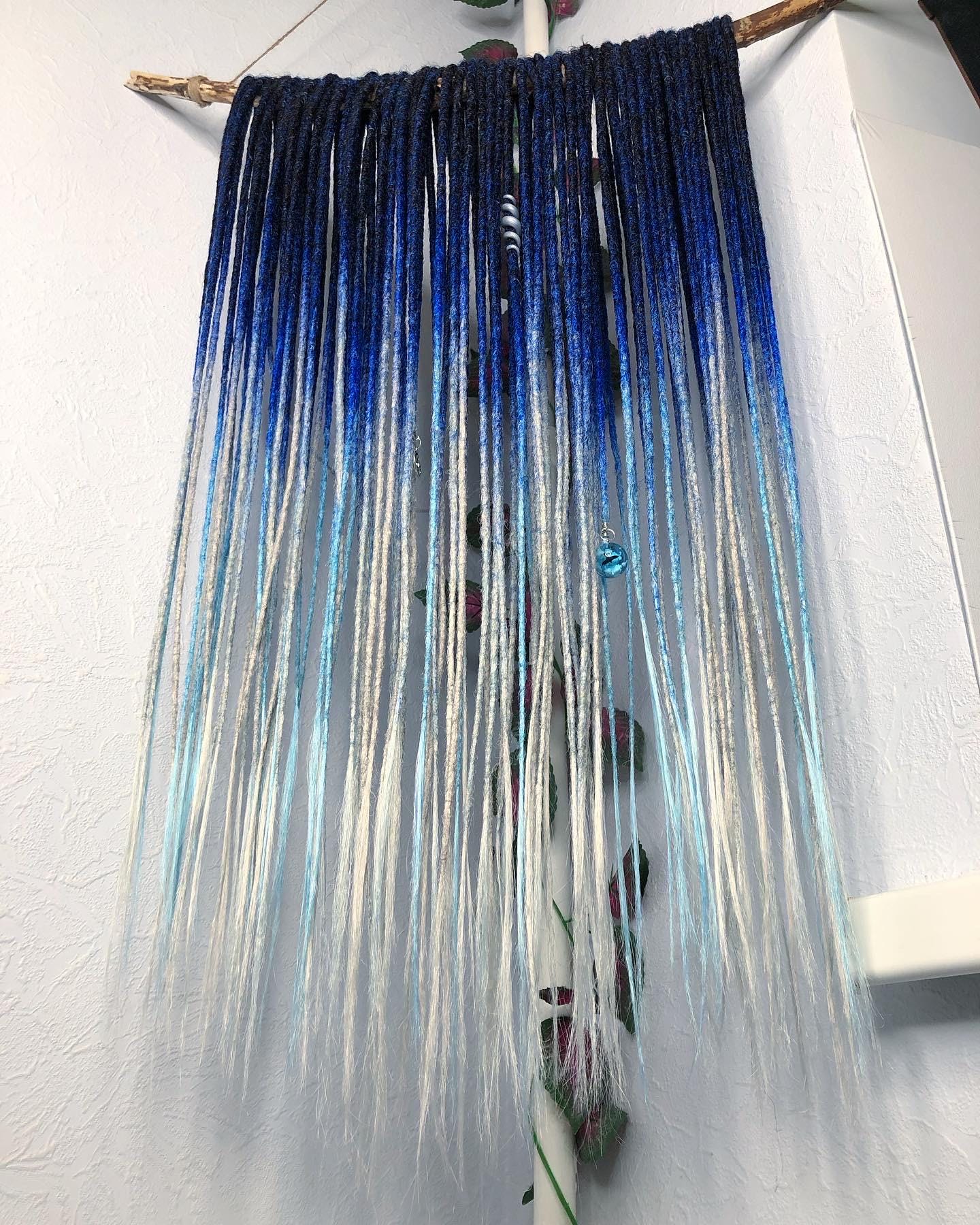 Winter Black Dark Blue Gray Ombre Dreads | Platinum Blonde Dreadlocks