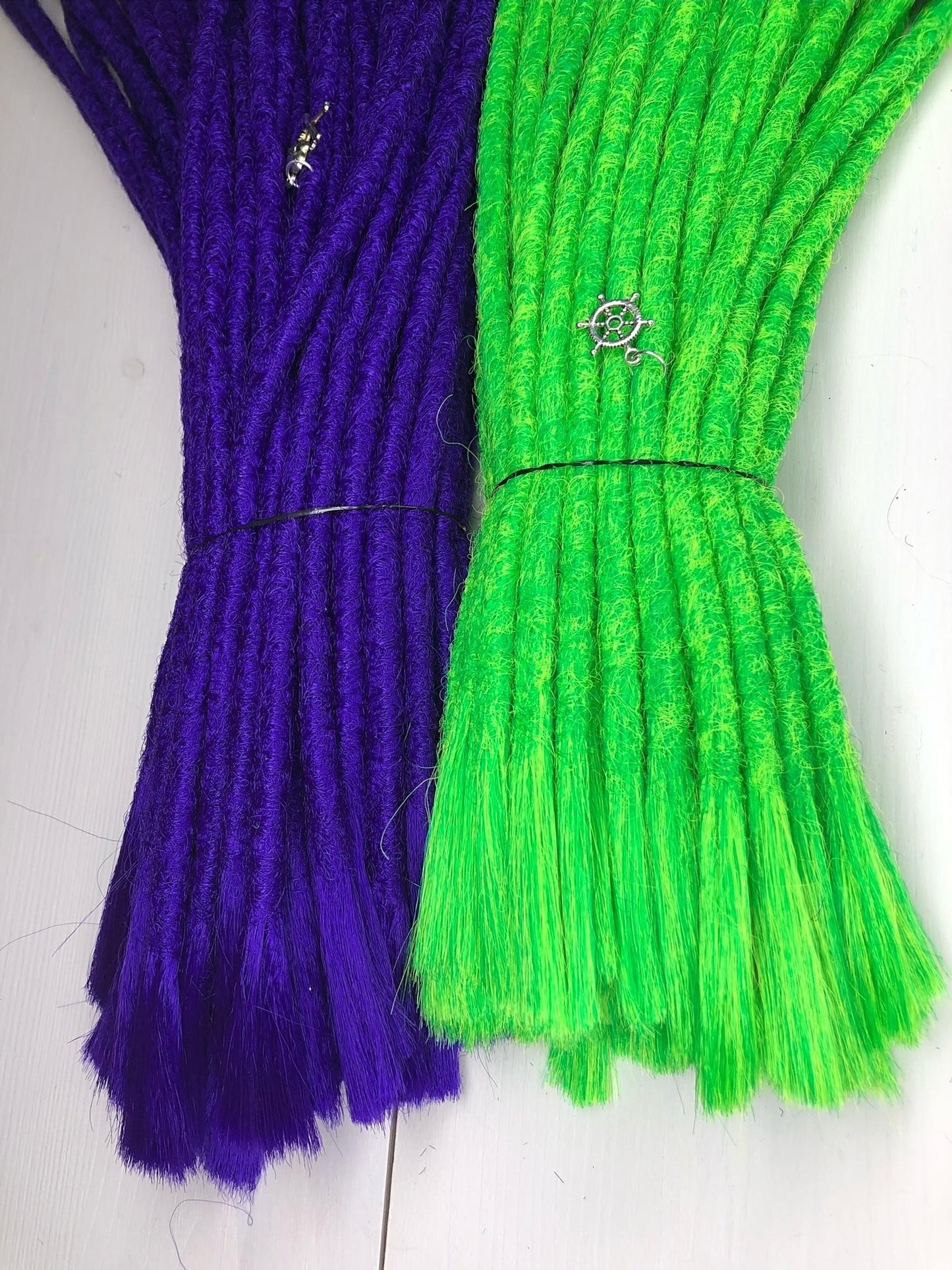 Joker UV Glow Dreads Set | Neon Green Purple Dreadlocks