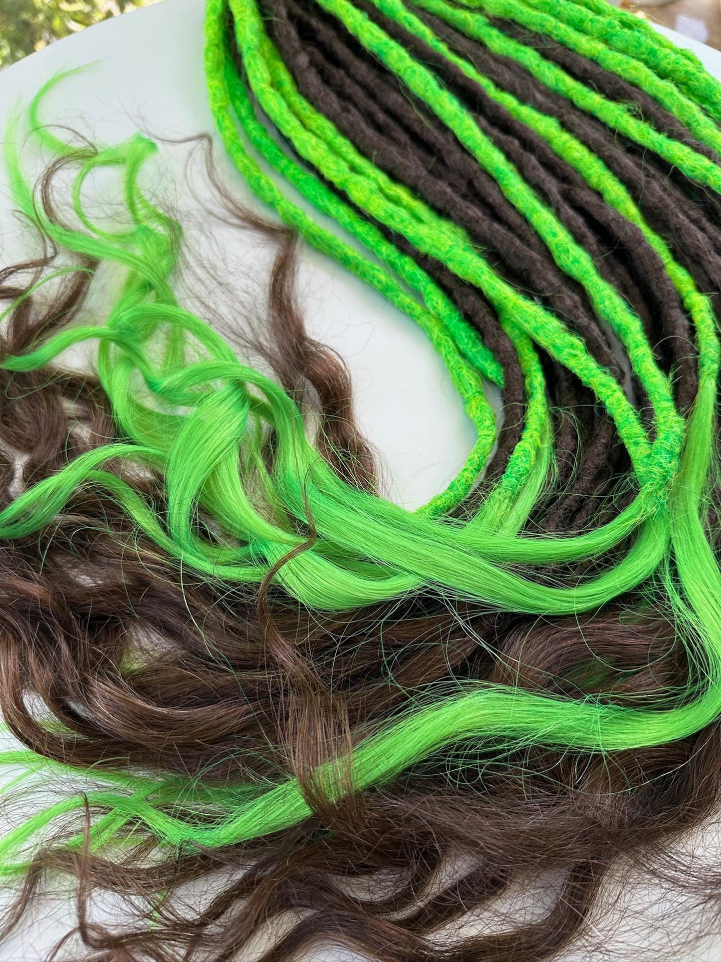 Dreadlocks with Human Hair Tips | Synthetic Dreads with Dyed Human Hair Ends