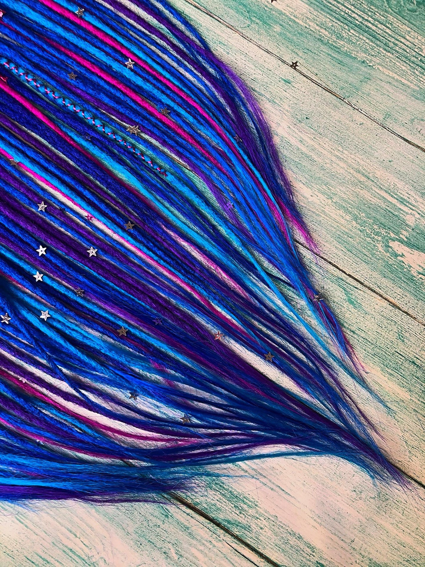 Cosmic Odyssey Dreads Extensions | Purple Blue Ombre Dreadlocks Set