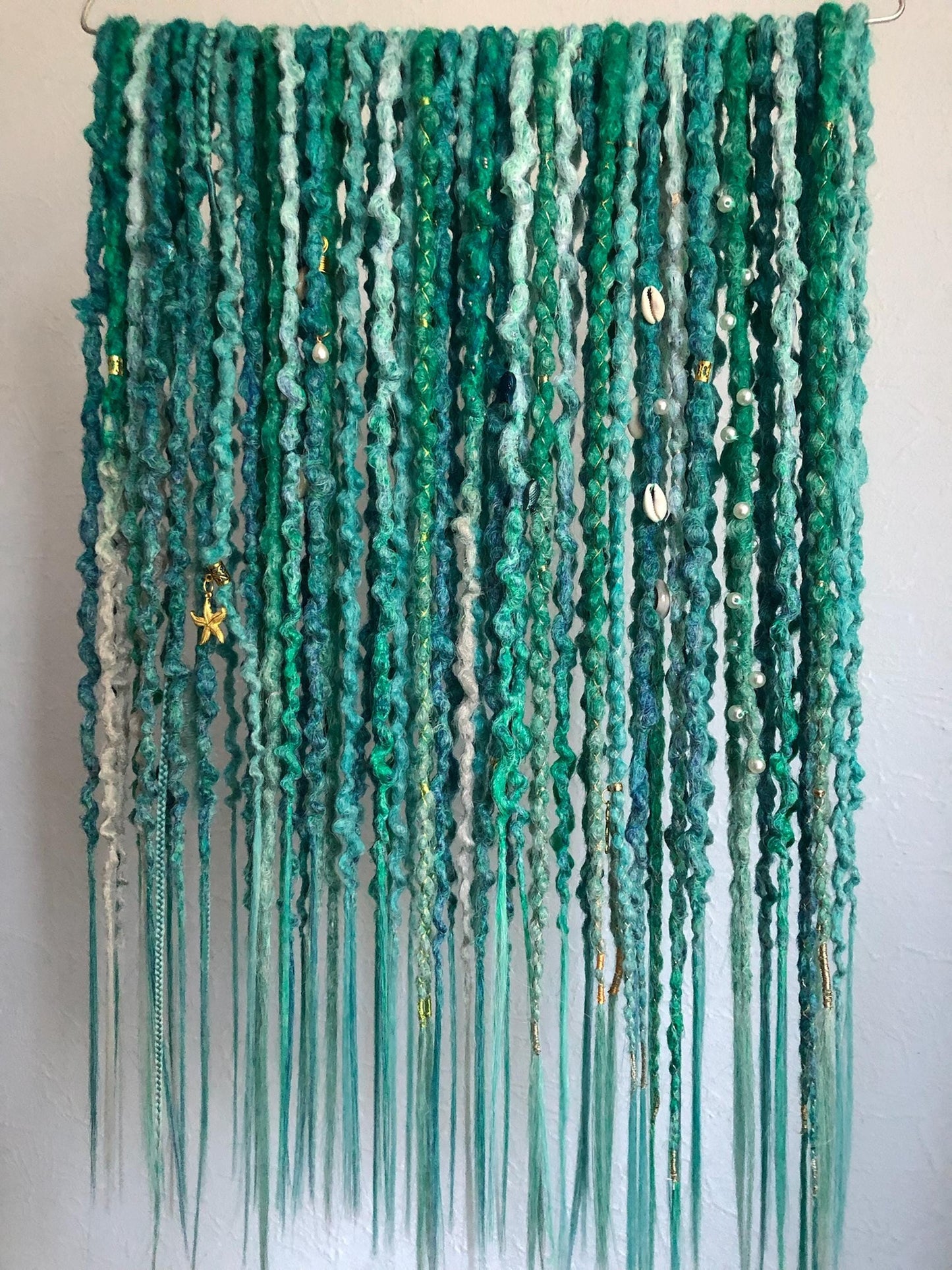 Turquoise Emerald Teal Dreadlocks Set | Ocean Peacock Ombre Dreads