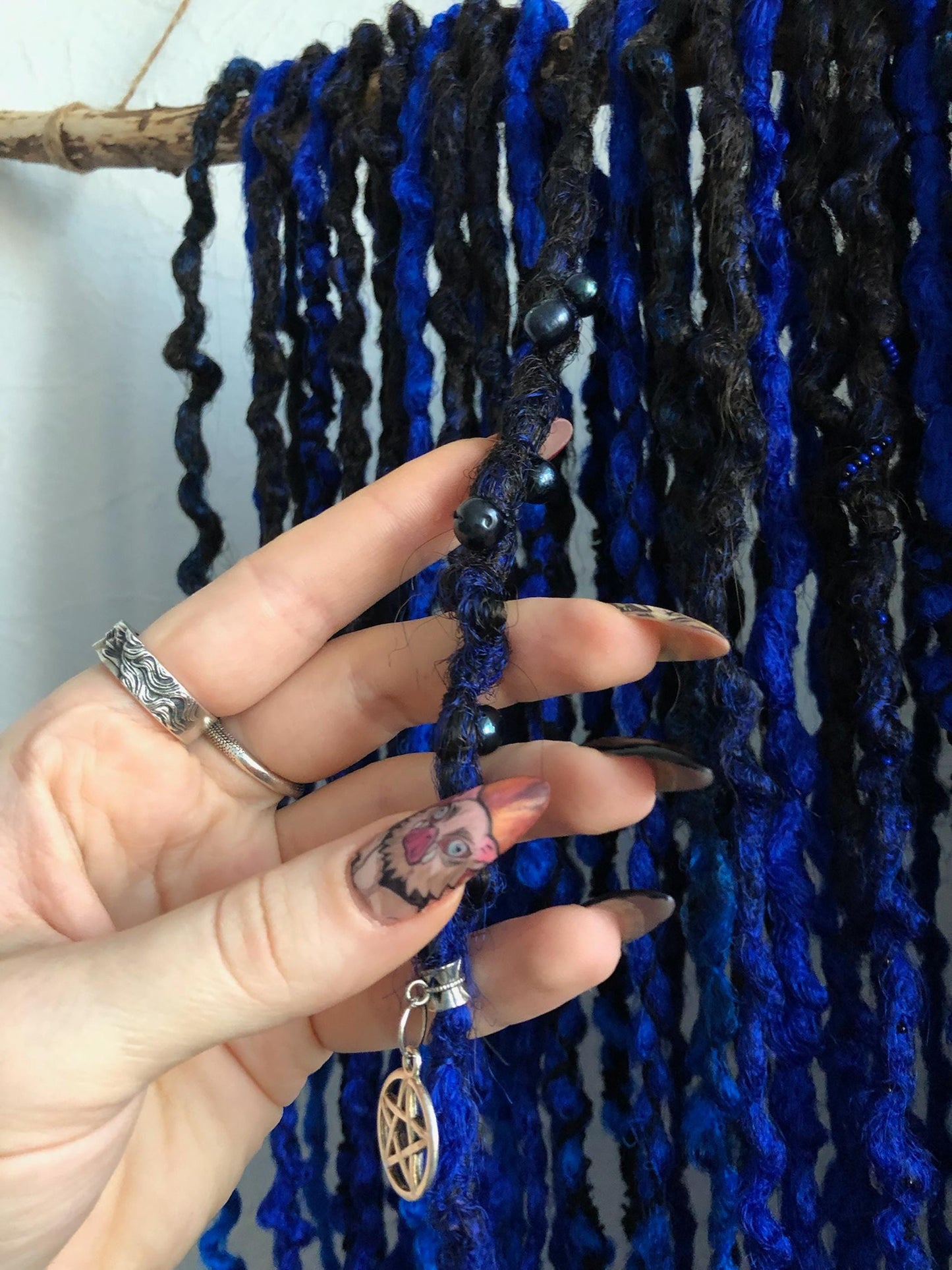 Blue Black Ombre Night Witch Dreadlocks Set