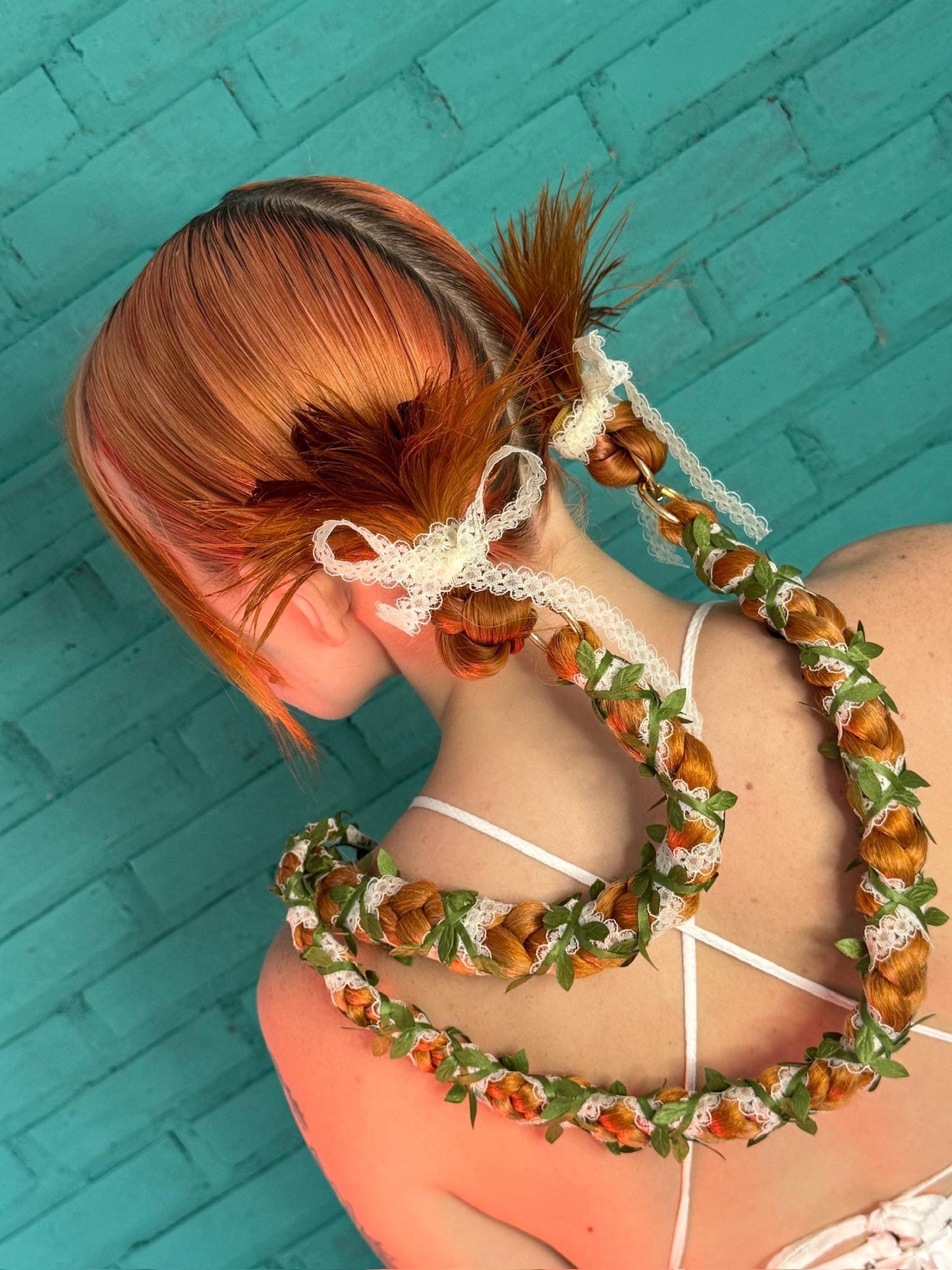 Clip-In Braided Hair Extensions with Boho Leaves or Punk Chains