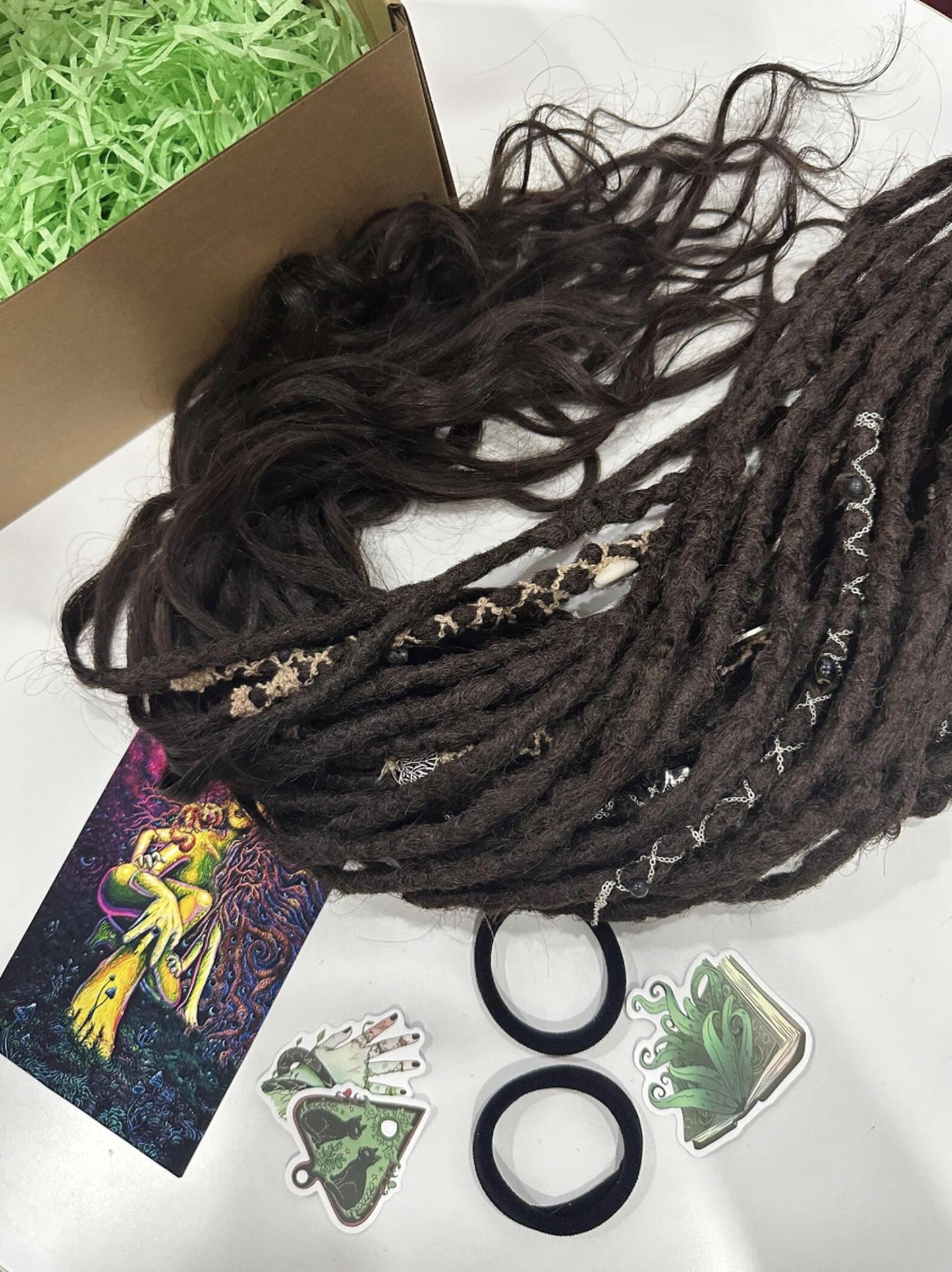 Dreadlocks with Human Hair Tips | Synthetic Dreads with Dyed Human Hair Ends