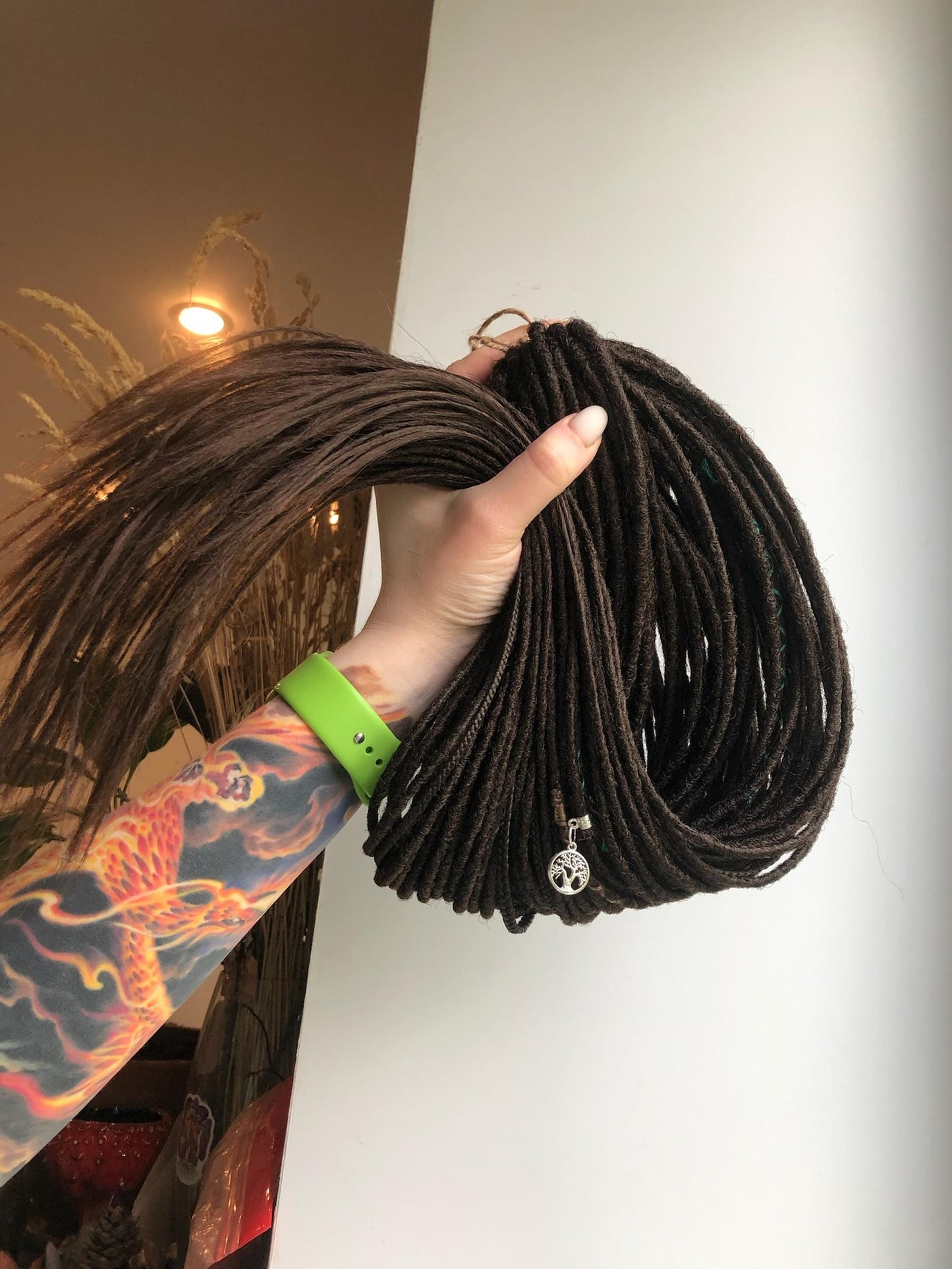 Brown Natural-Look Thin Dreads