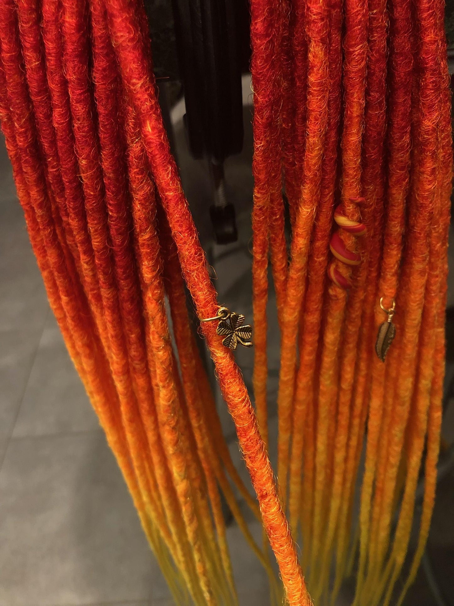 Red Orange Yellow Dreads - Fire Ombre Dreadlocks Set