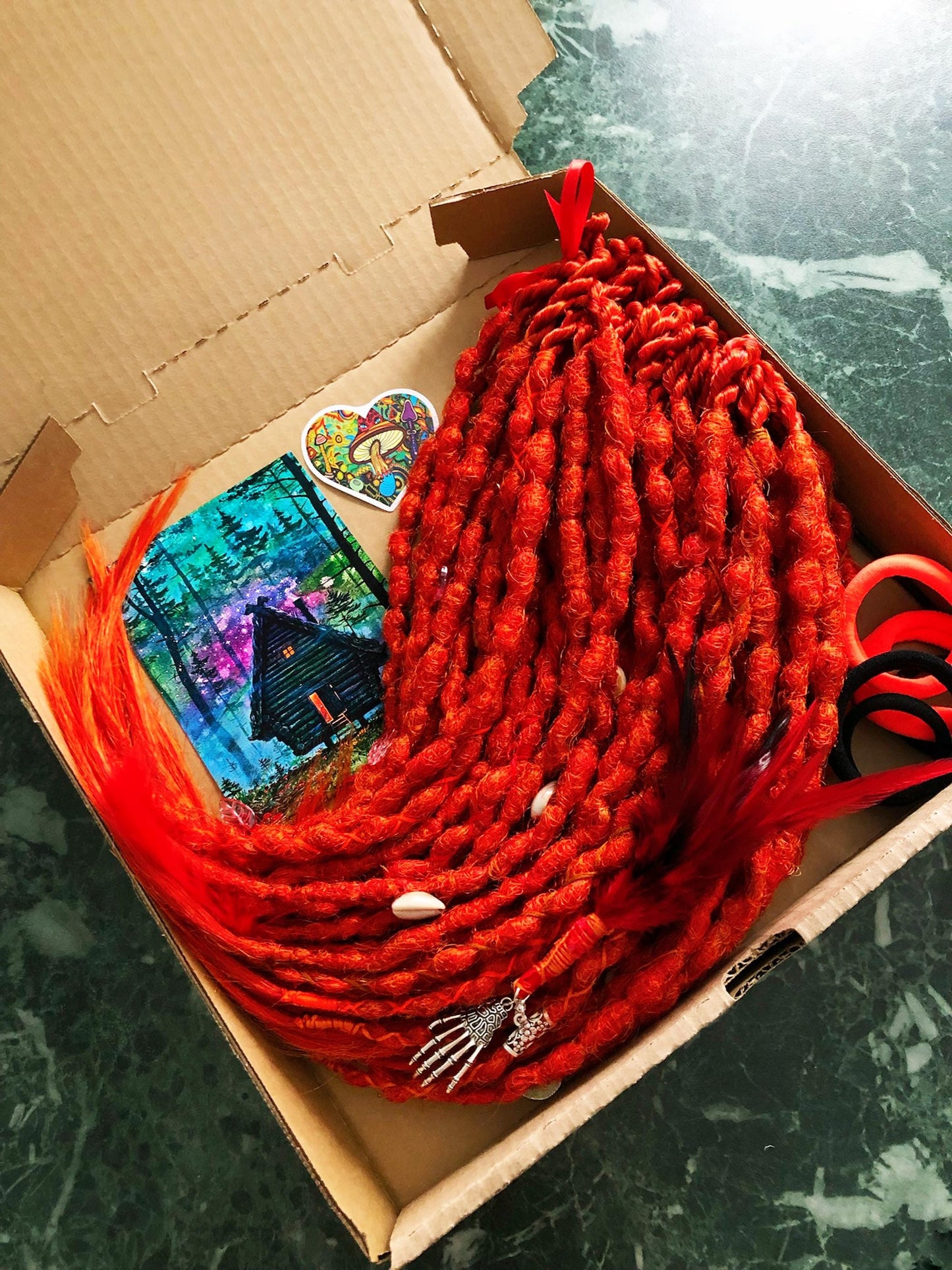 Red Boho Shamanic Dreadlocks