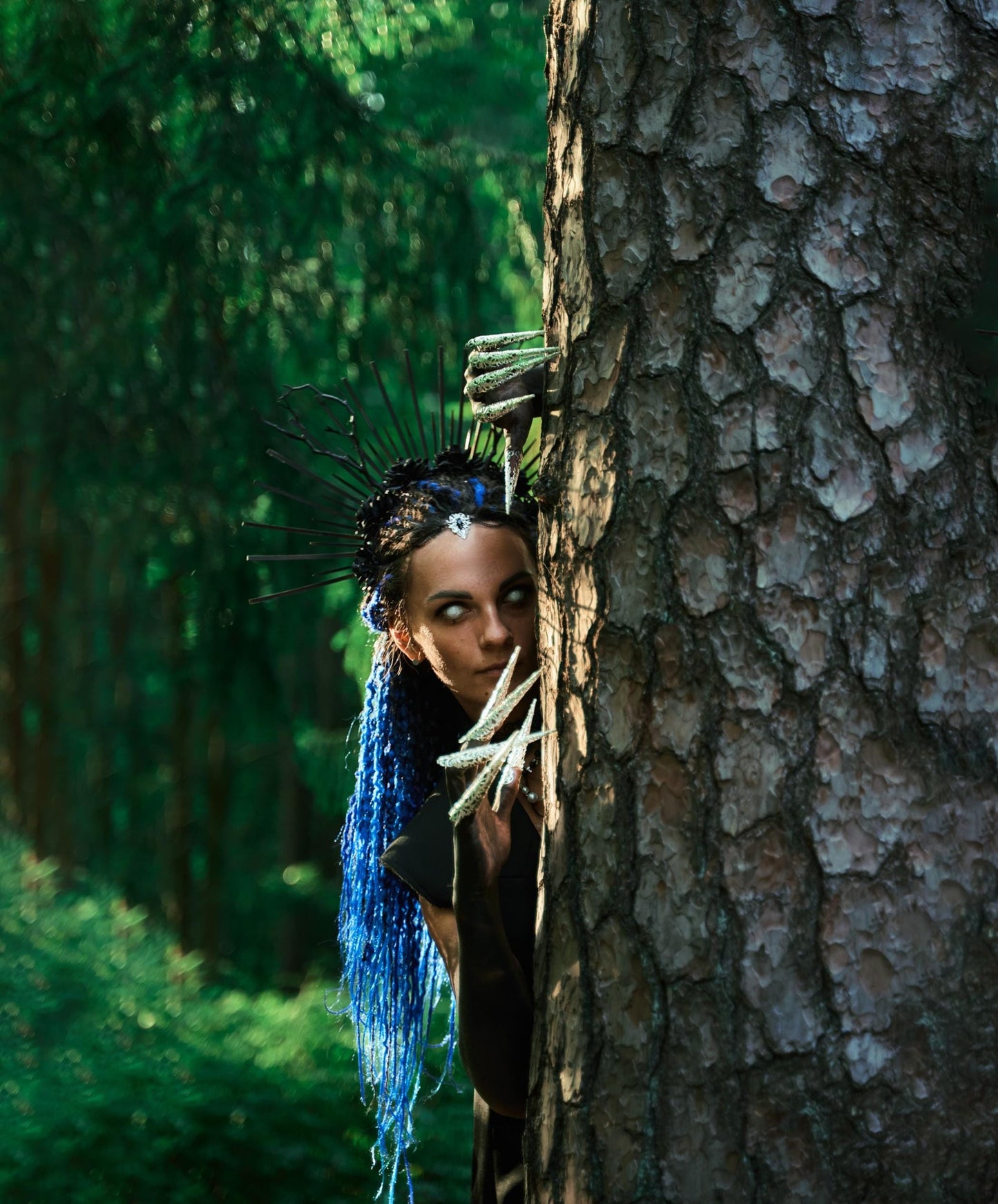 Blue Black Ombre Night Witch Dreadlocks Set