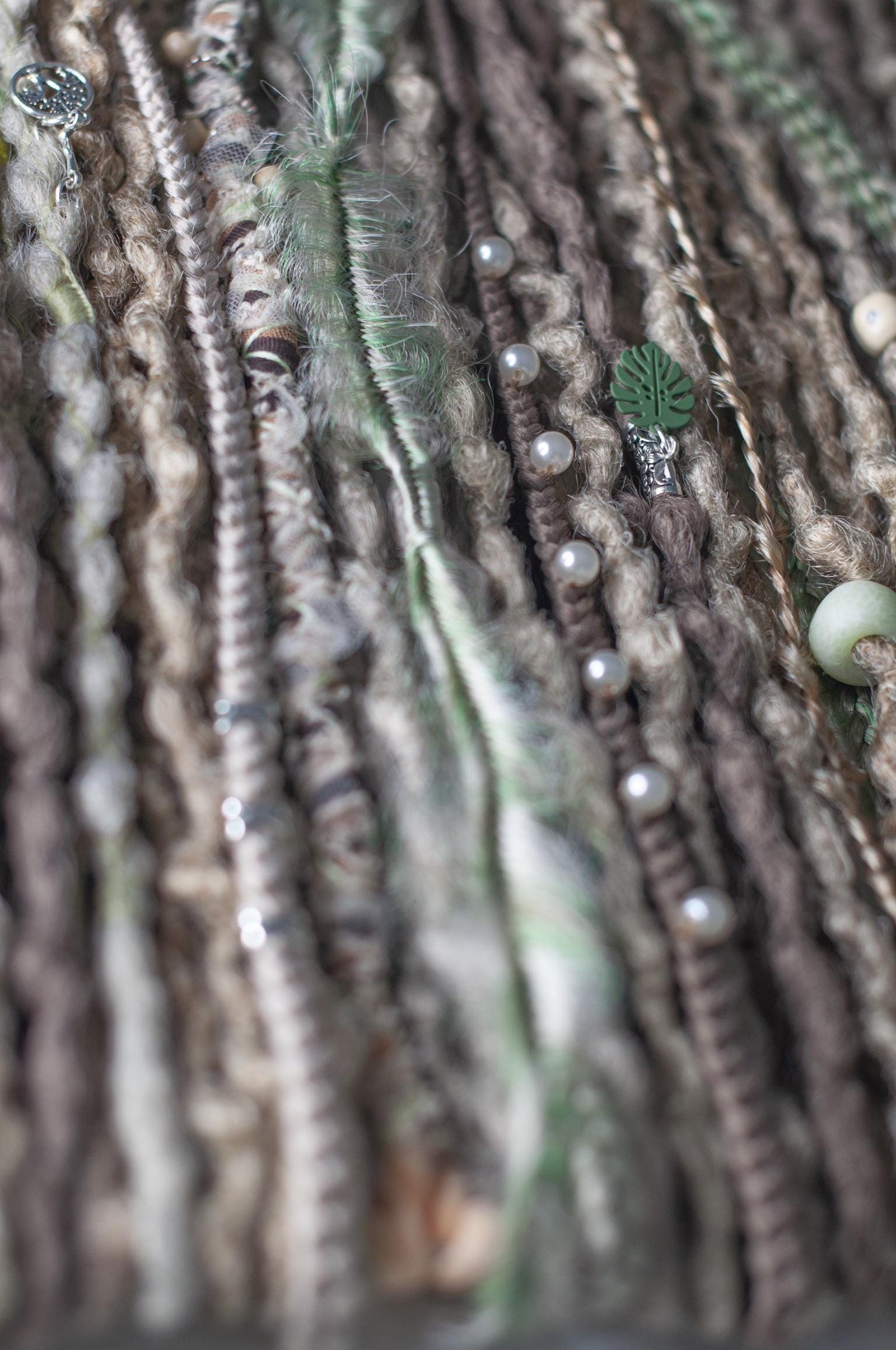Forest Blonde Green Dreadlocks | Pale Green Curly Dreads Set