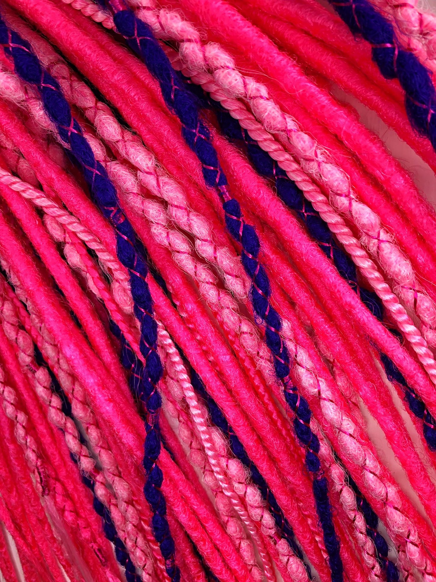 Pink UV Glow Dreadlocks Set