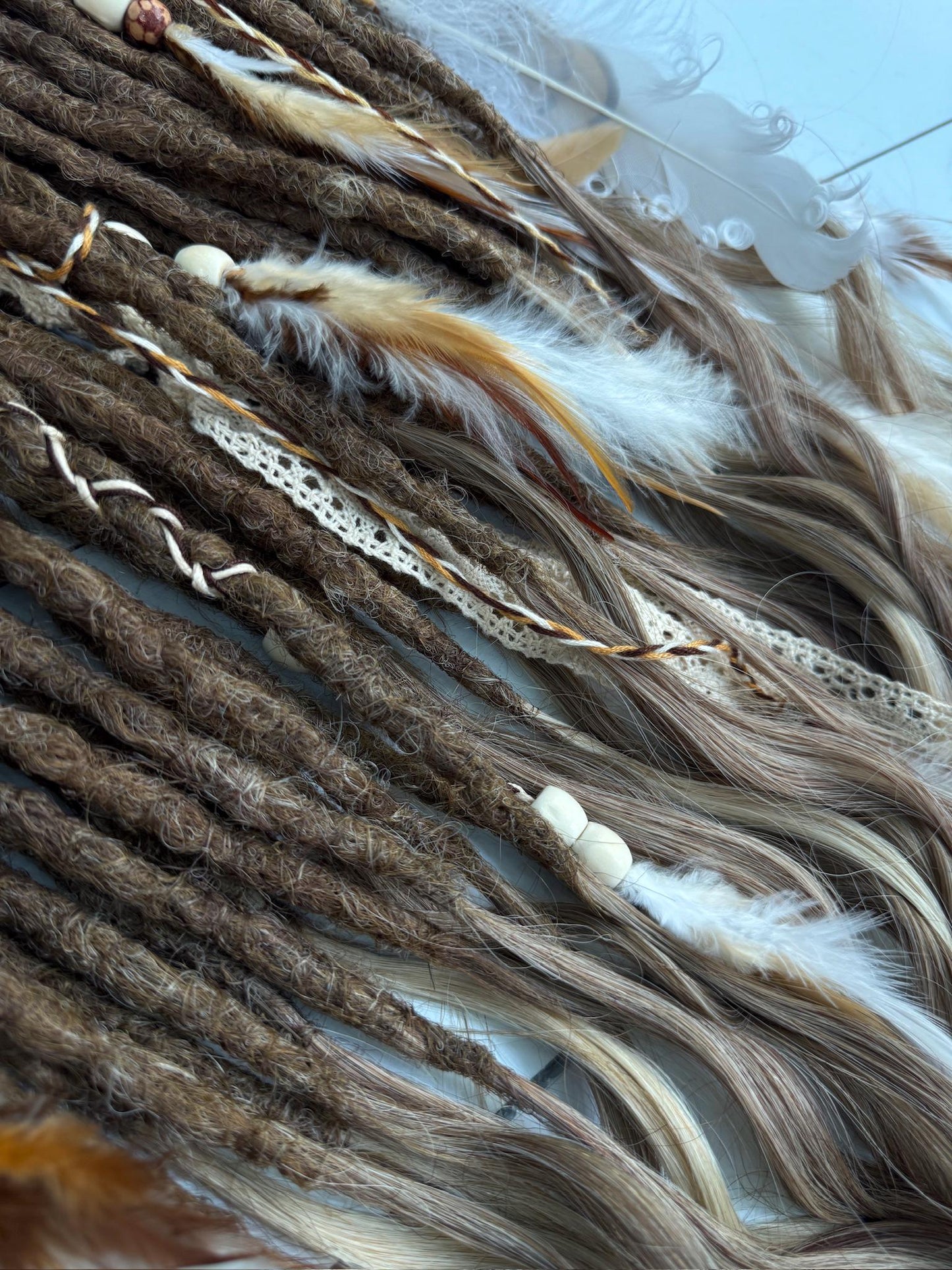 Boho Crochet Dreadlock Set with Blonde and Brown Hair Extensions