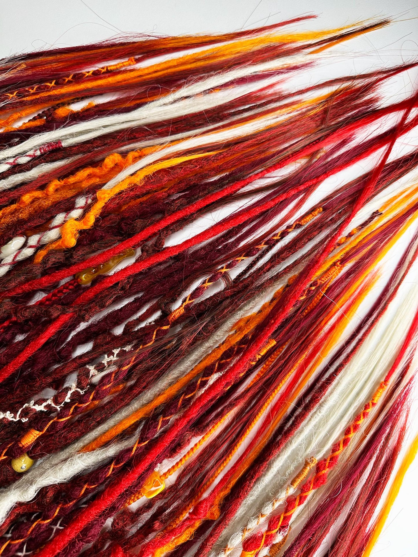 Boho Red Orange Burgundy Blonde Dreads Set