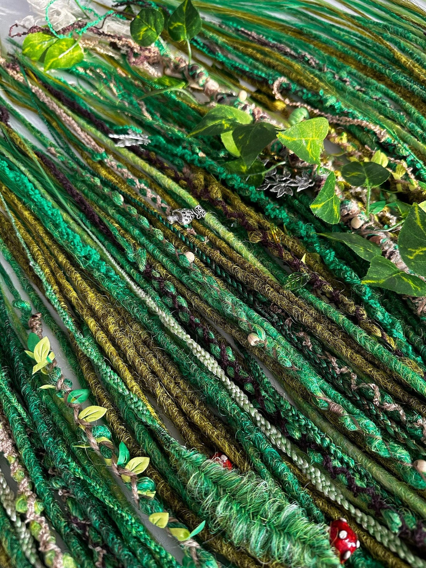 Mushroom Queen Dreads Full Set – Forest Witch Green Dreadlocks