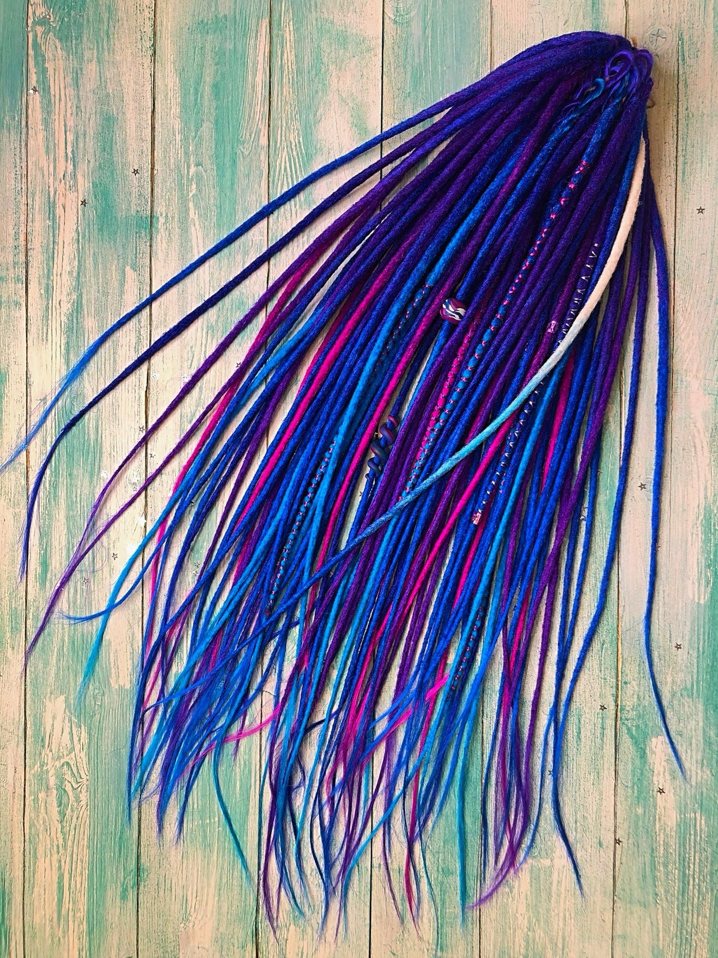 Cosmic Odyssey Dreads Extensions | Purple Blue Ombre Dreadlocks Set