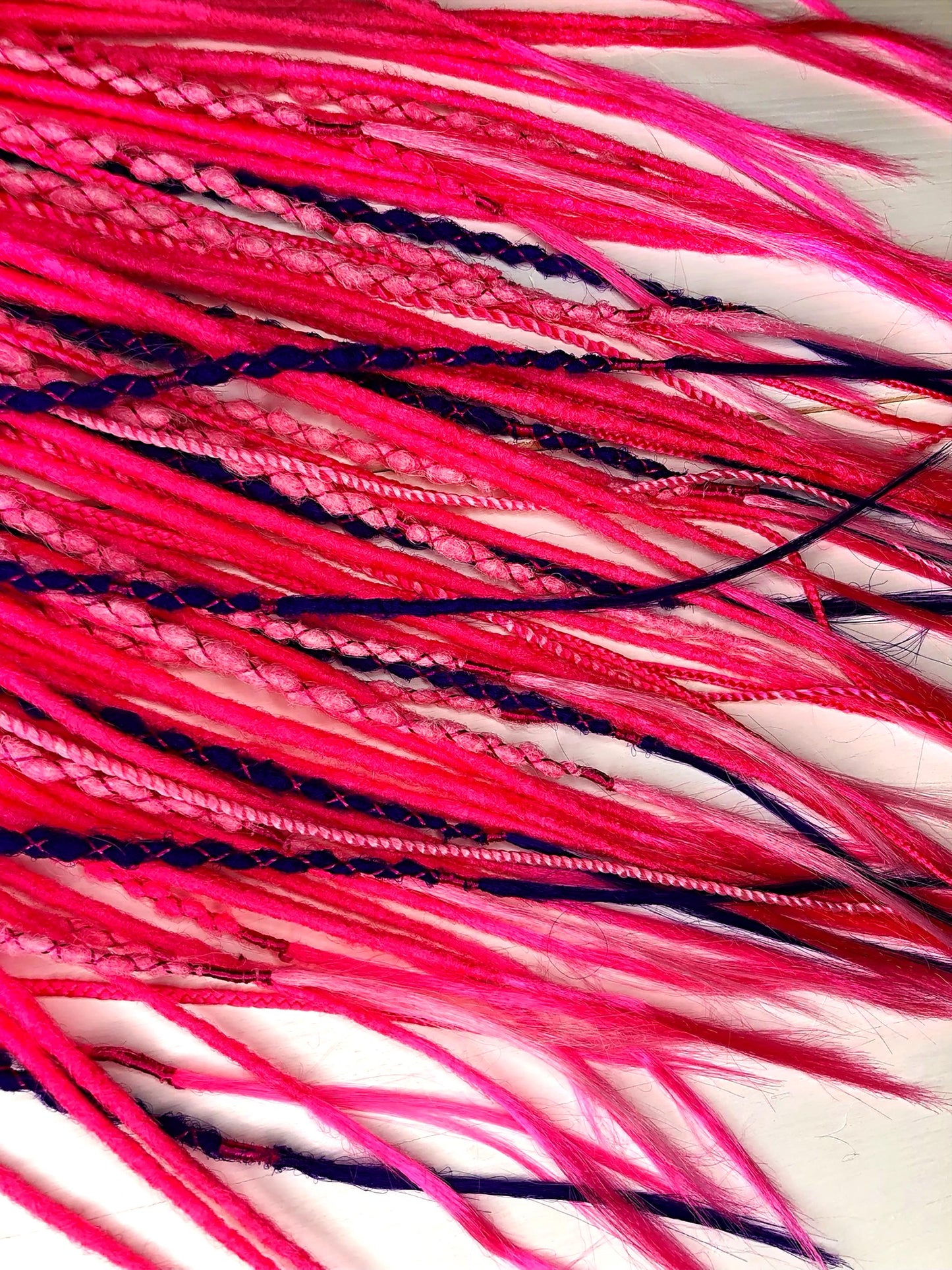 Pink UV Glow Dreadlocks Set