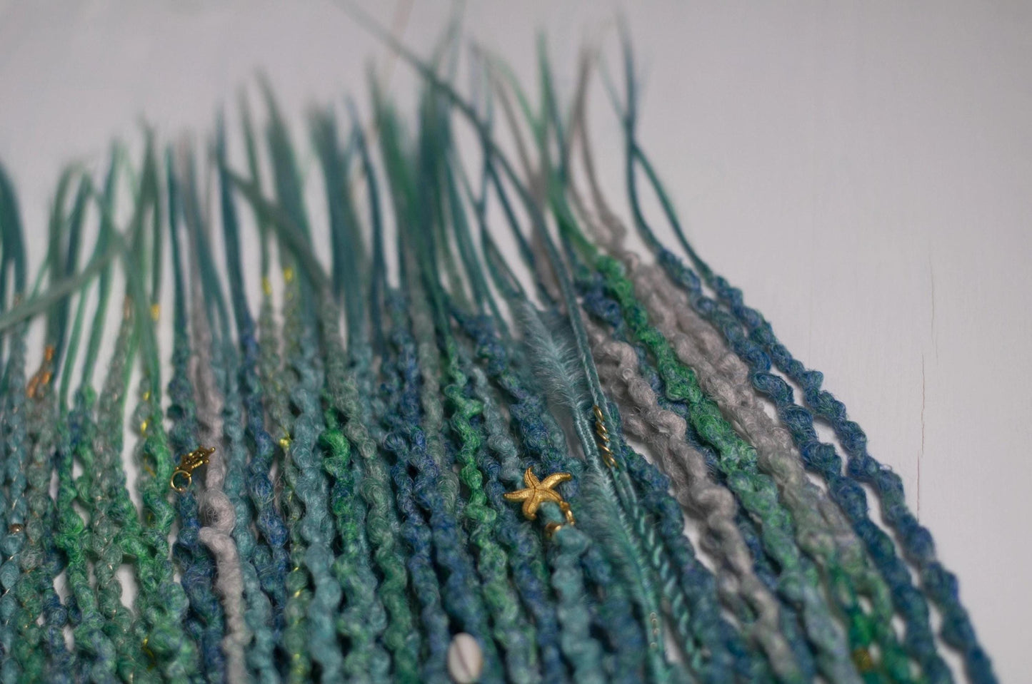 Turquoise Emerald Teal Dreadlocks Set | Ocean Peacock Ombre Dreads