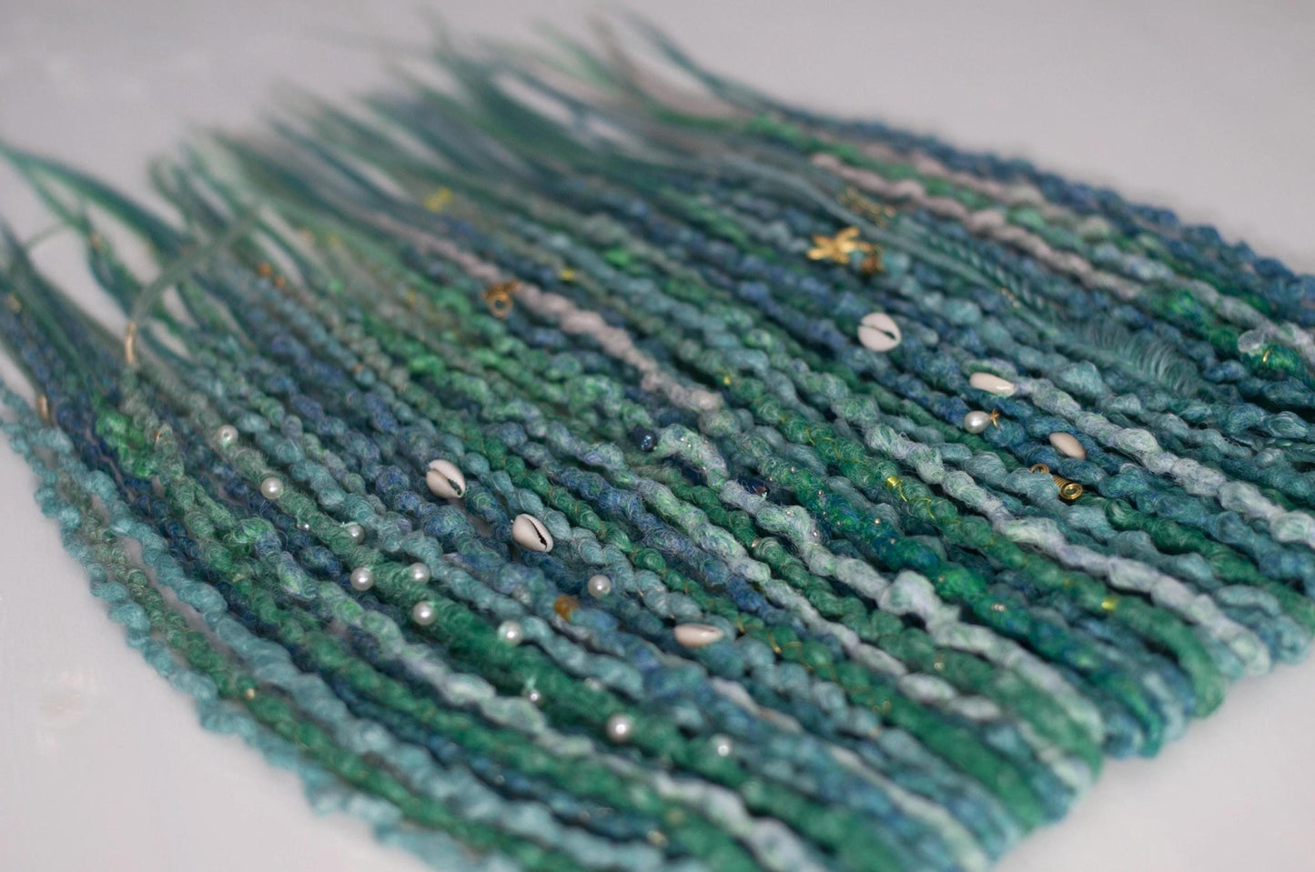 Turquoise Emerald Teal Dreadlocks Set | Ocean Peacock Ombre Dreads