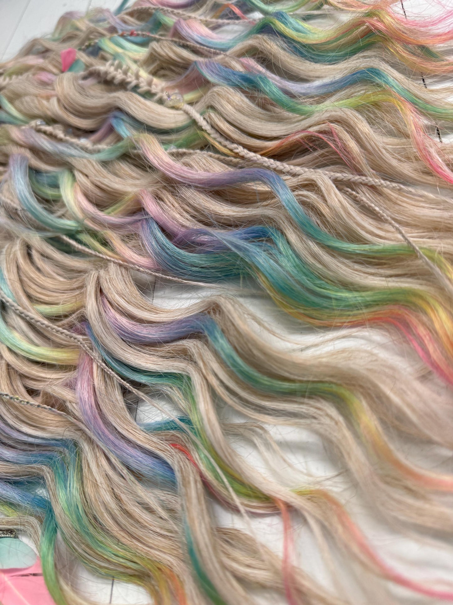 Pastel Rainbow Synthetic Dreadlock Curls