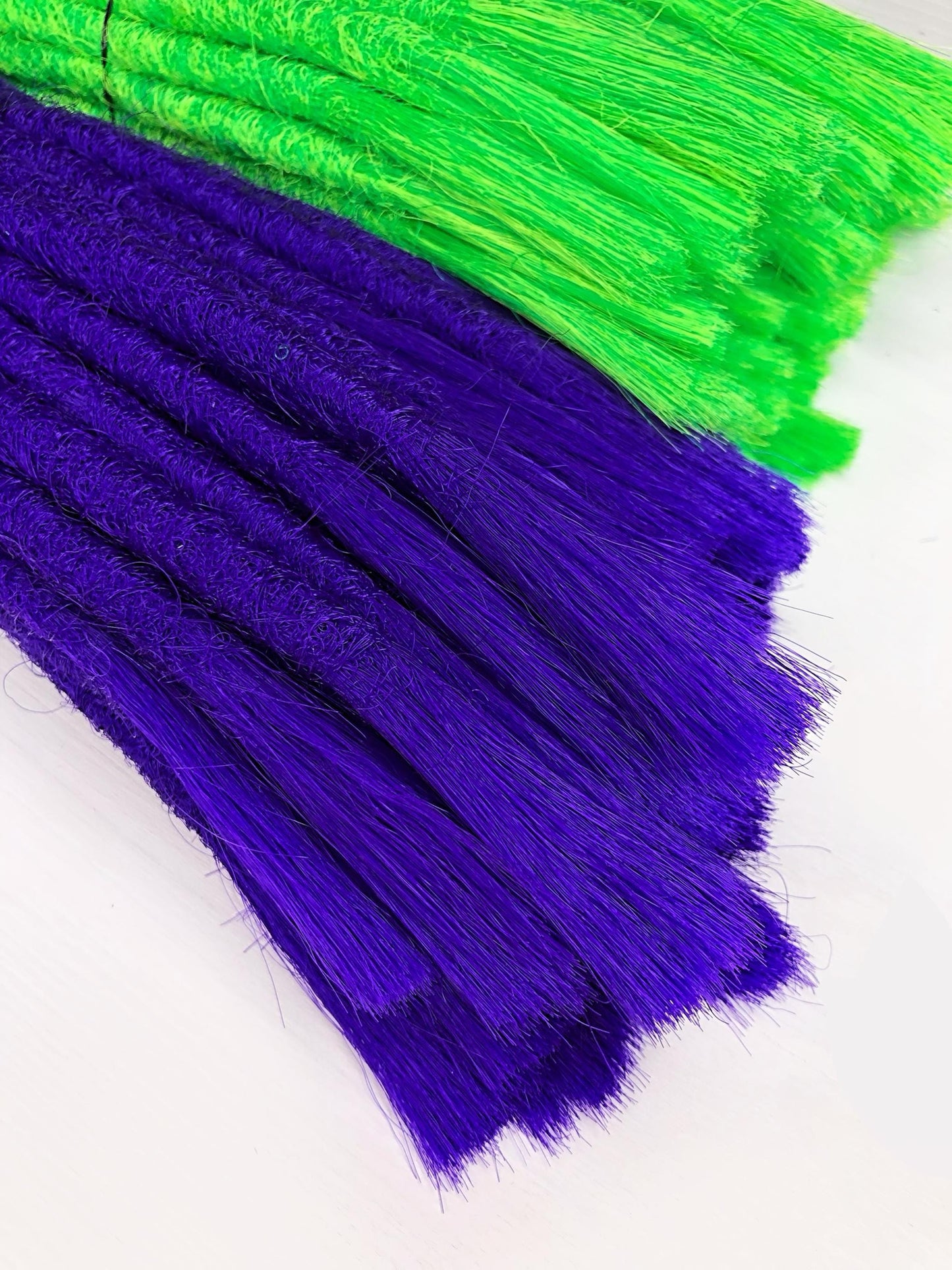 Joker UV Glow Dreads Set | Neon Green Purple Dreadlocks