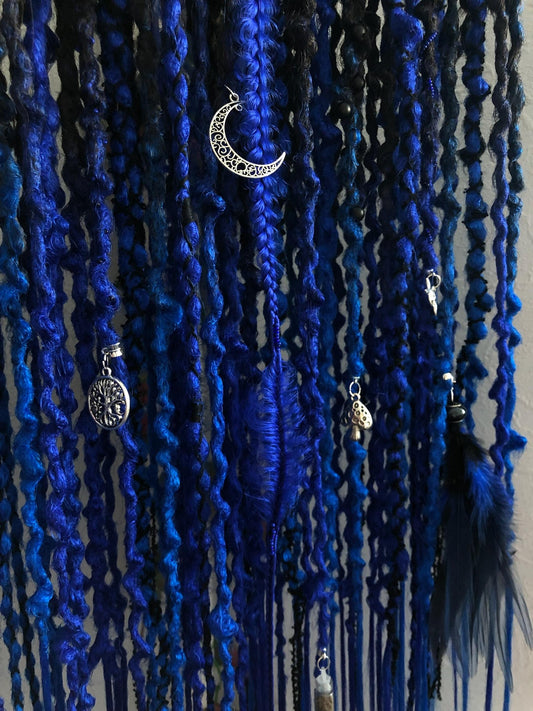 Blue Black Ombre Night Witch Dreadlocks Set