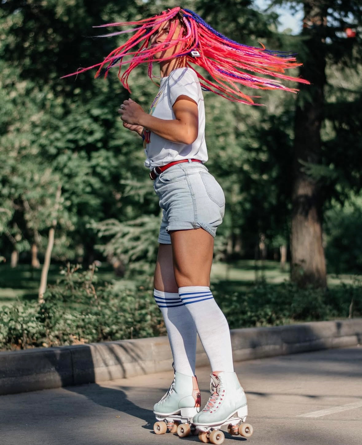 Pink UV Glow Dreadlocks Set