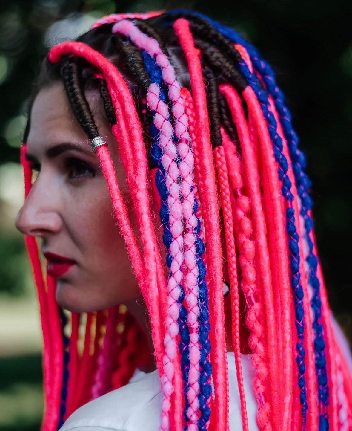 Pink UV Glow Dreadlocks Set