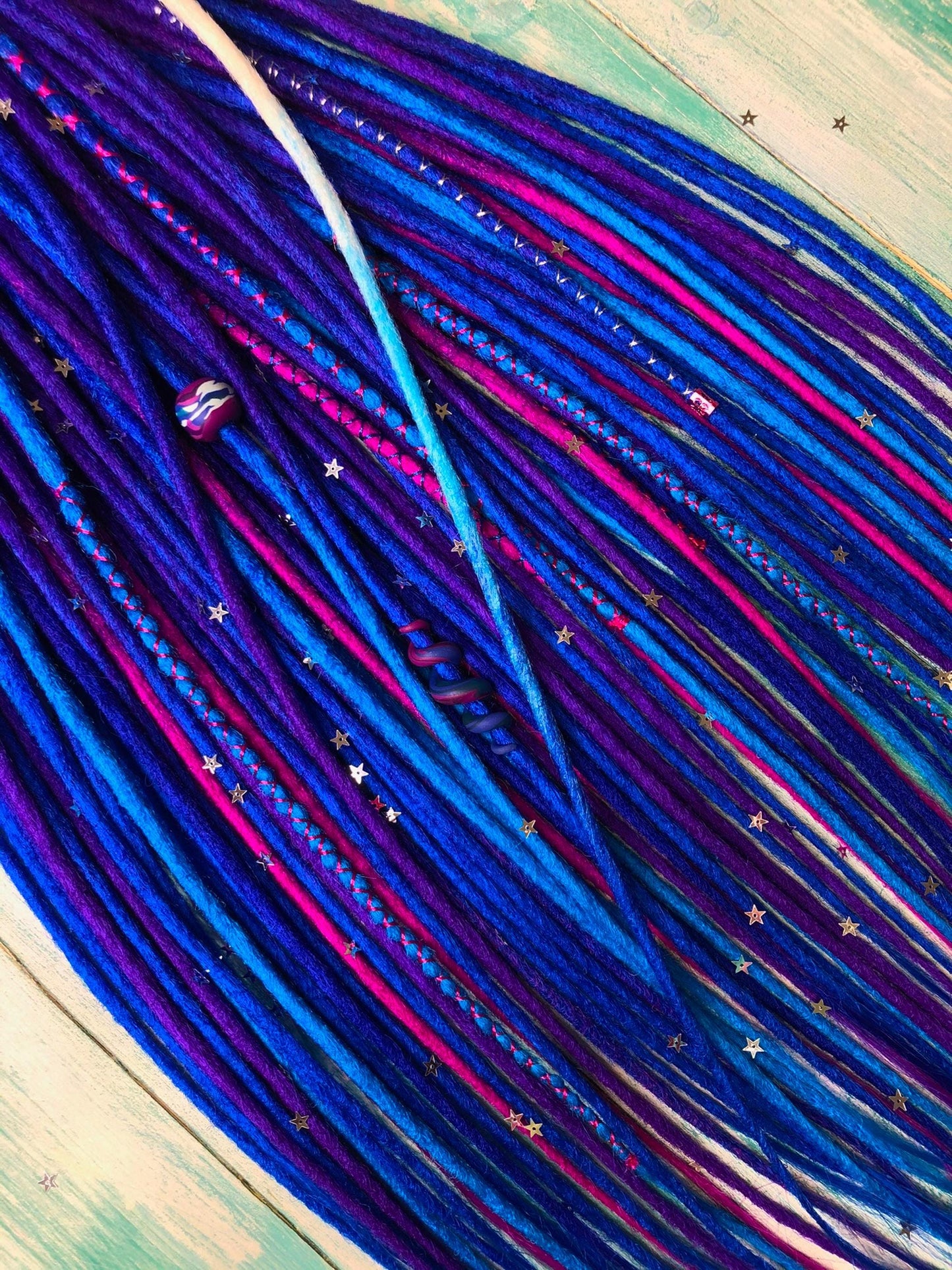 Cosmic Odyssey Dreads Extensions | Purple Blue Ombre Dreadlocks Set