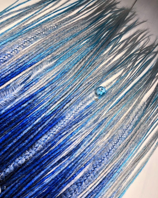 Winter Black Dark Blue Gray Ombre Dreads | Platinum Blonde Dreadlocks